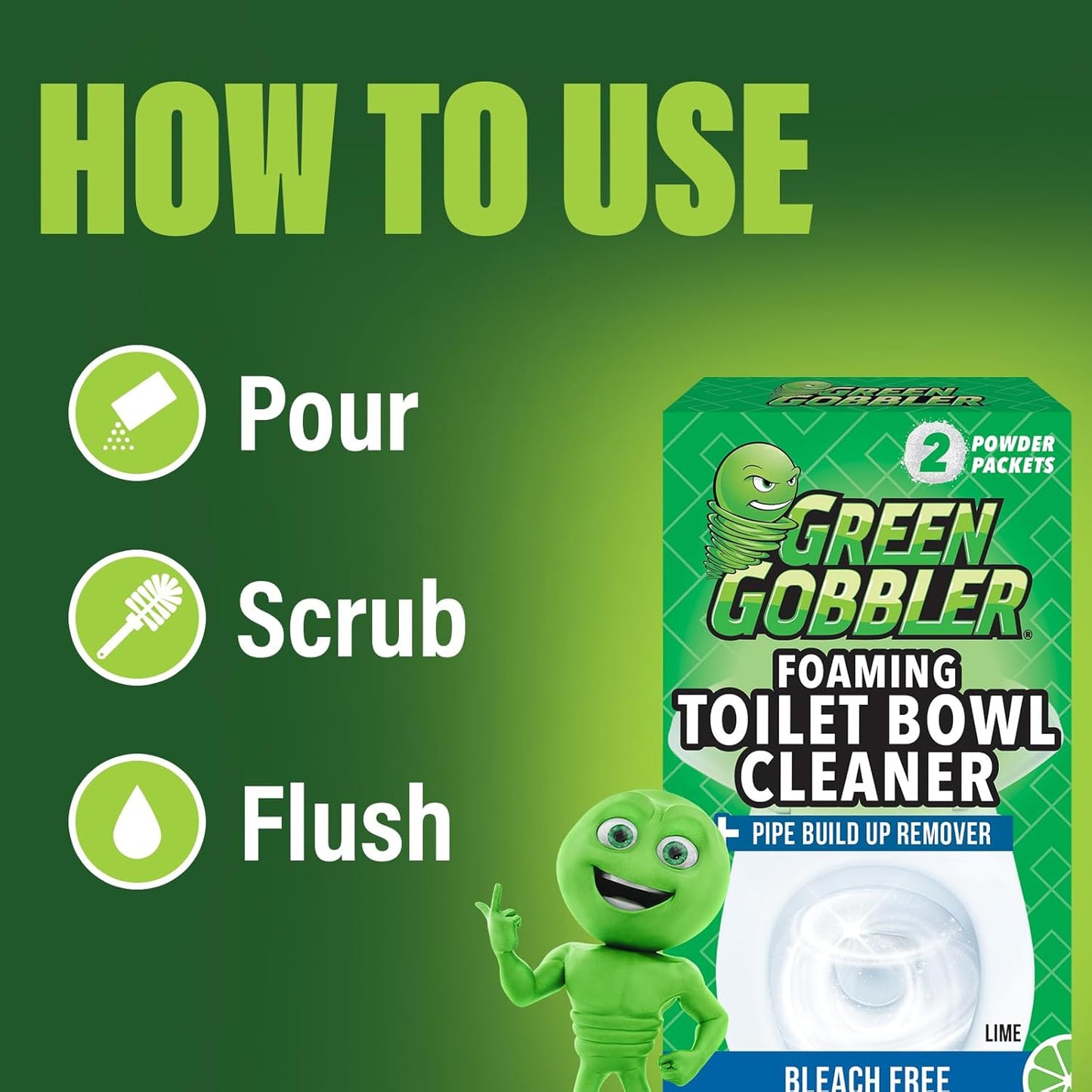 5-In-1 Foaming Toilet Bowl Cleaner + Pipe Build-Up Remover, Enhanced Enzyme Form
