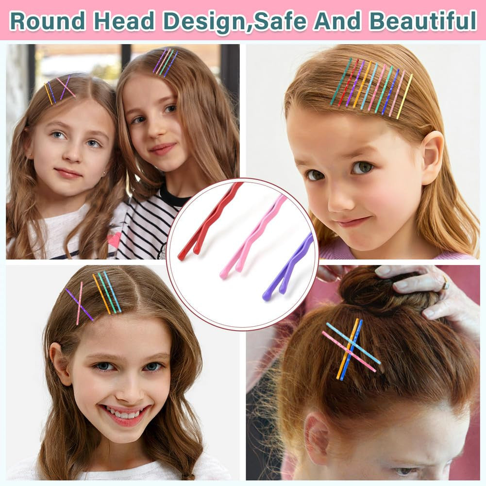 150 Pcs 2.2 Inch Mix Colorful Bobby Pin for Girls Women, Hair Pins with Cute Box