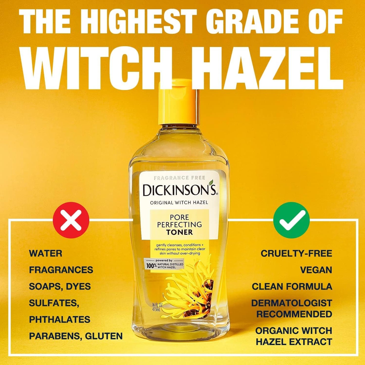 Original Witch Hazel Pore Perfecting Toner | 100% Natural Distilled Witch Hazel