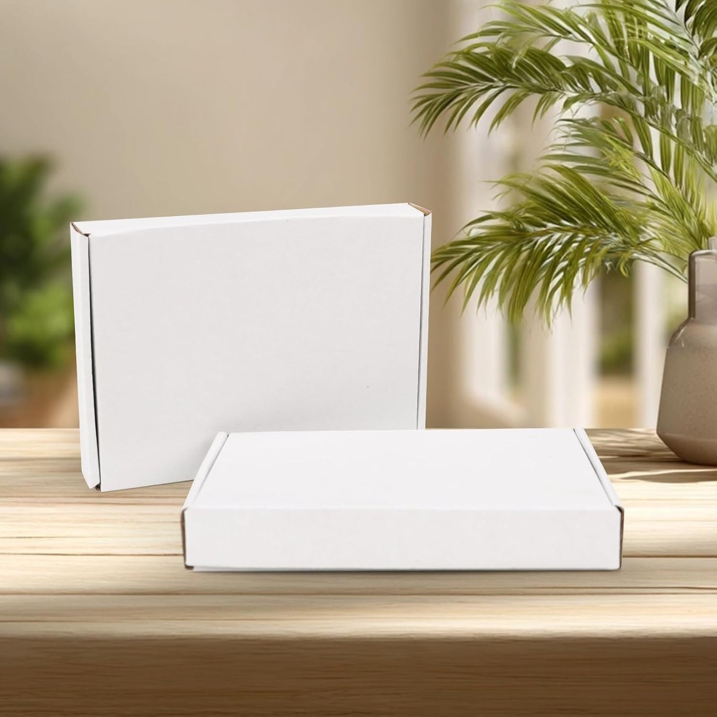 7X5X1 Inches Shipping Boxes Set of 50, White Corrugated Cardboard Box Literature