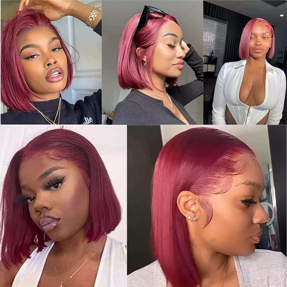 14 Inch Bob Wig Human Hair 13x6 Hd Transparent Lace Front Wigs Human Hair Pre Plucked Glueless Bob Wig 180% Density Short Straight Bob Wigs For Women