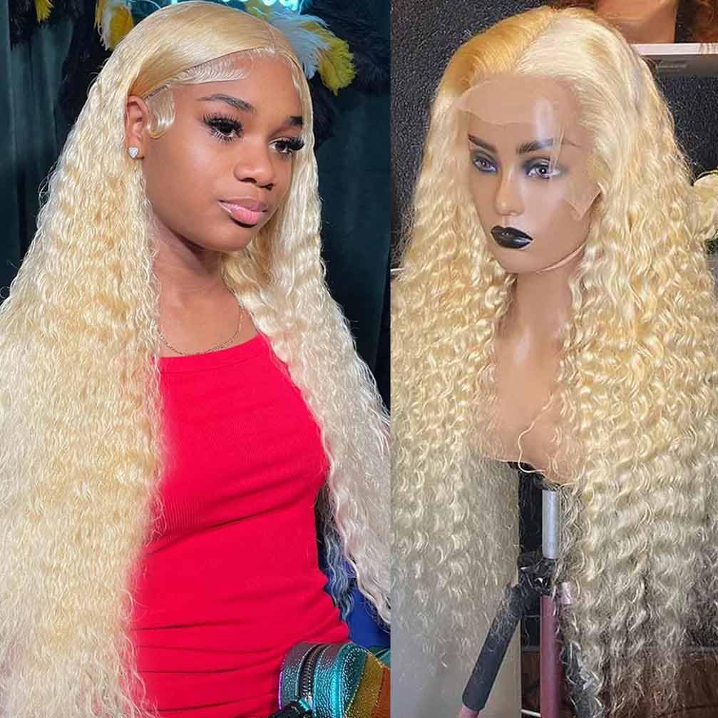 13x4 Lace Front Wigs Human Hair Pre Plucked 180 Density Brazilian Wet and Wavy Human Hair Wigs for Black Women Glueless Curly Lace Frontal Wig Natural Color (22 Inch)