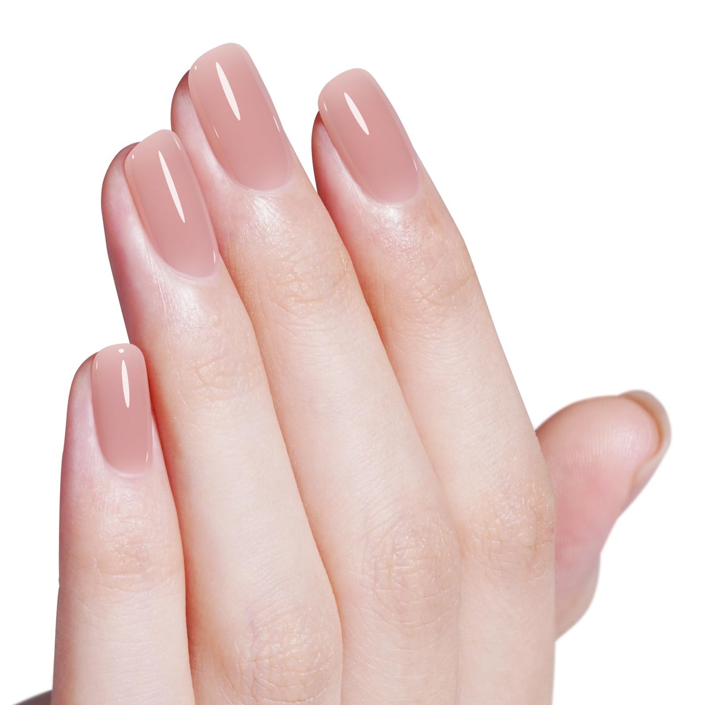 AILLSA Milky Pink Nude Gel Nail Polish, 15ml Translucent Soak Off UV LED Light Cure Gel Polish, Long Lasting for French Nail Art Salon DIY Manicure at Home