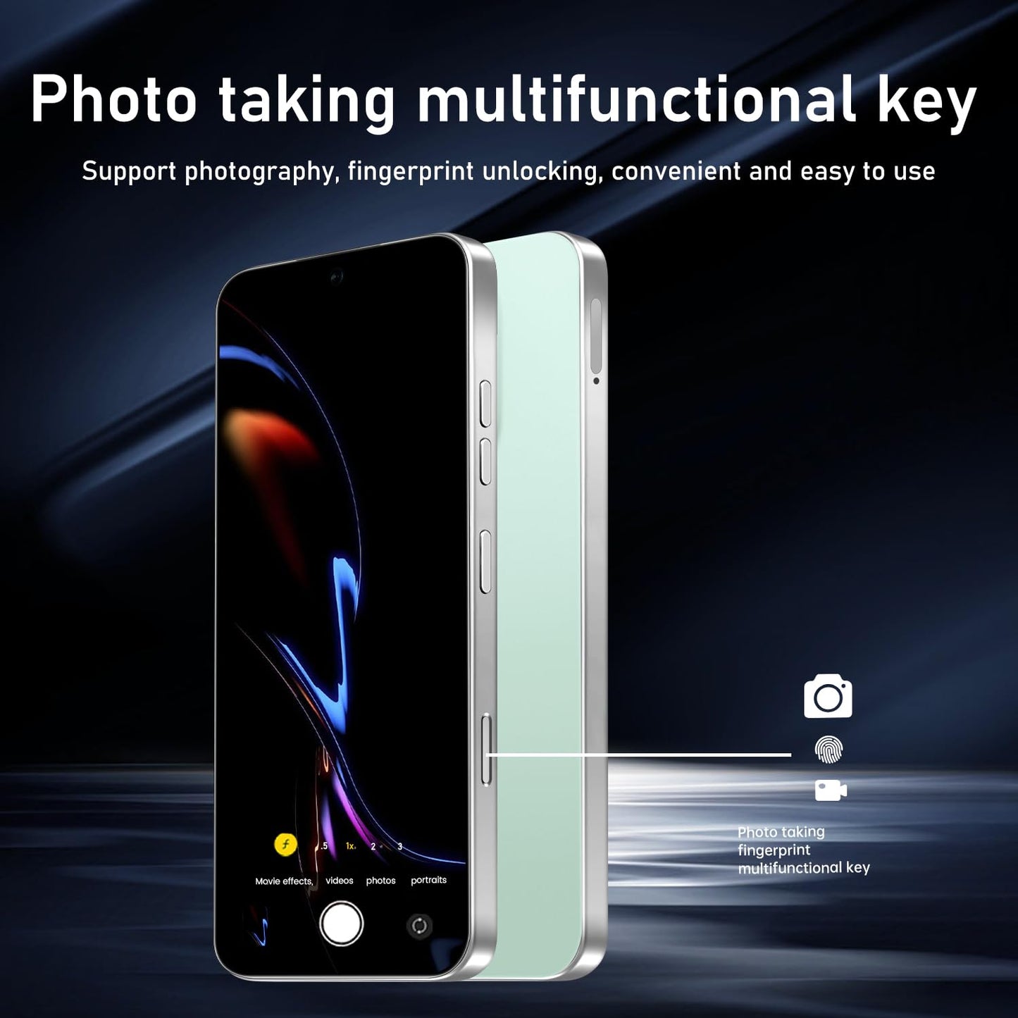 16PROMA X 16GB+1TB 6.99" HD Screen Smartphone Unlocked Cell Phone,Battery 7000mAh Unlocked The Phone, Android 14 Fingerprint Button Unlock/GPS/Dual SIM/5G/Face ID(Desert Titanium)