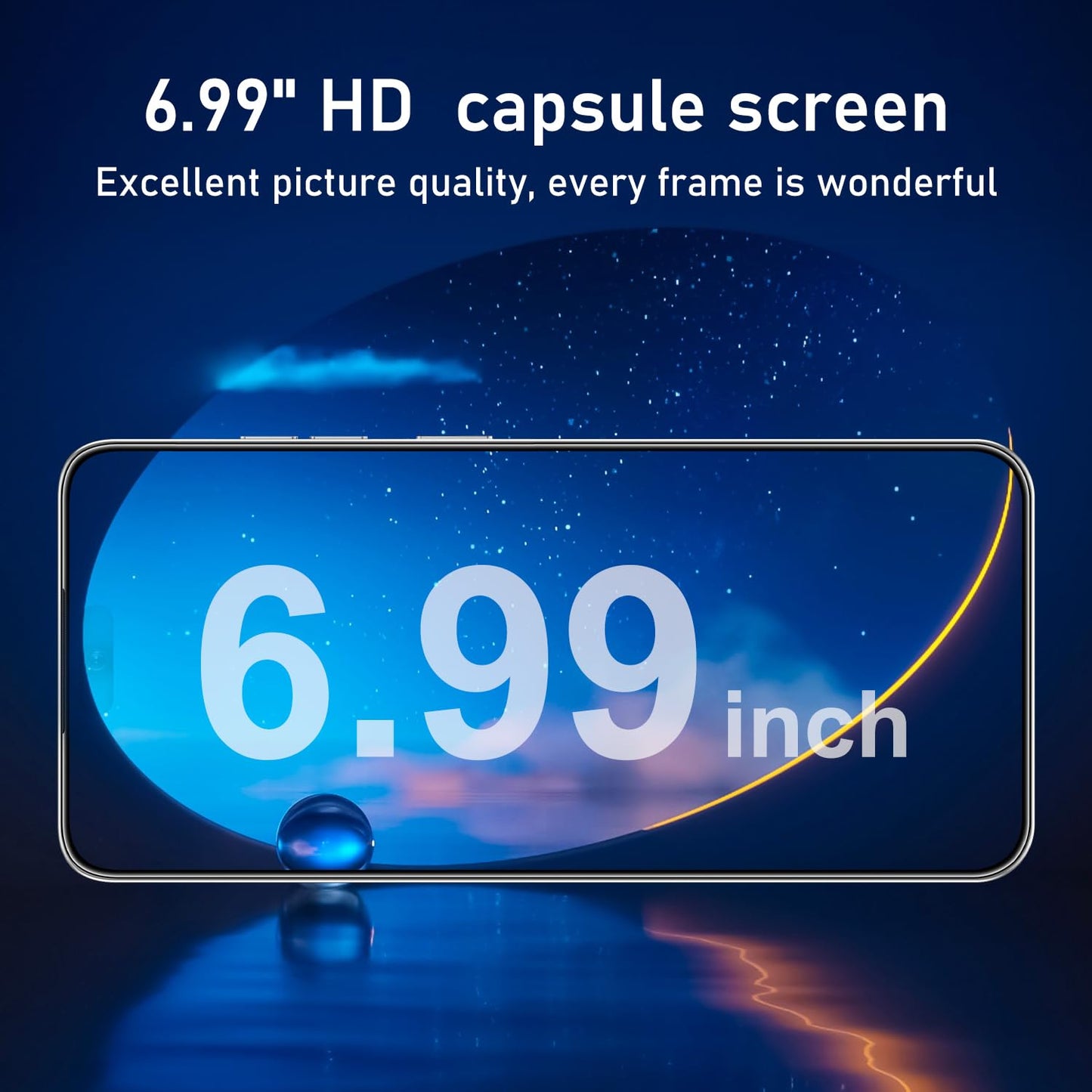 16PROMA X 16GB+1TB 6.99" HD Screen Smartphone Unlocked Cell Phone,Battery 7000mAh Unlocked The Phone, Android 14 Fingerprint Button Unlock/GPS/Dual SIM/5G/Face ID(Desert Titanium)