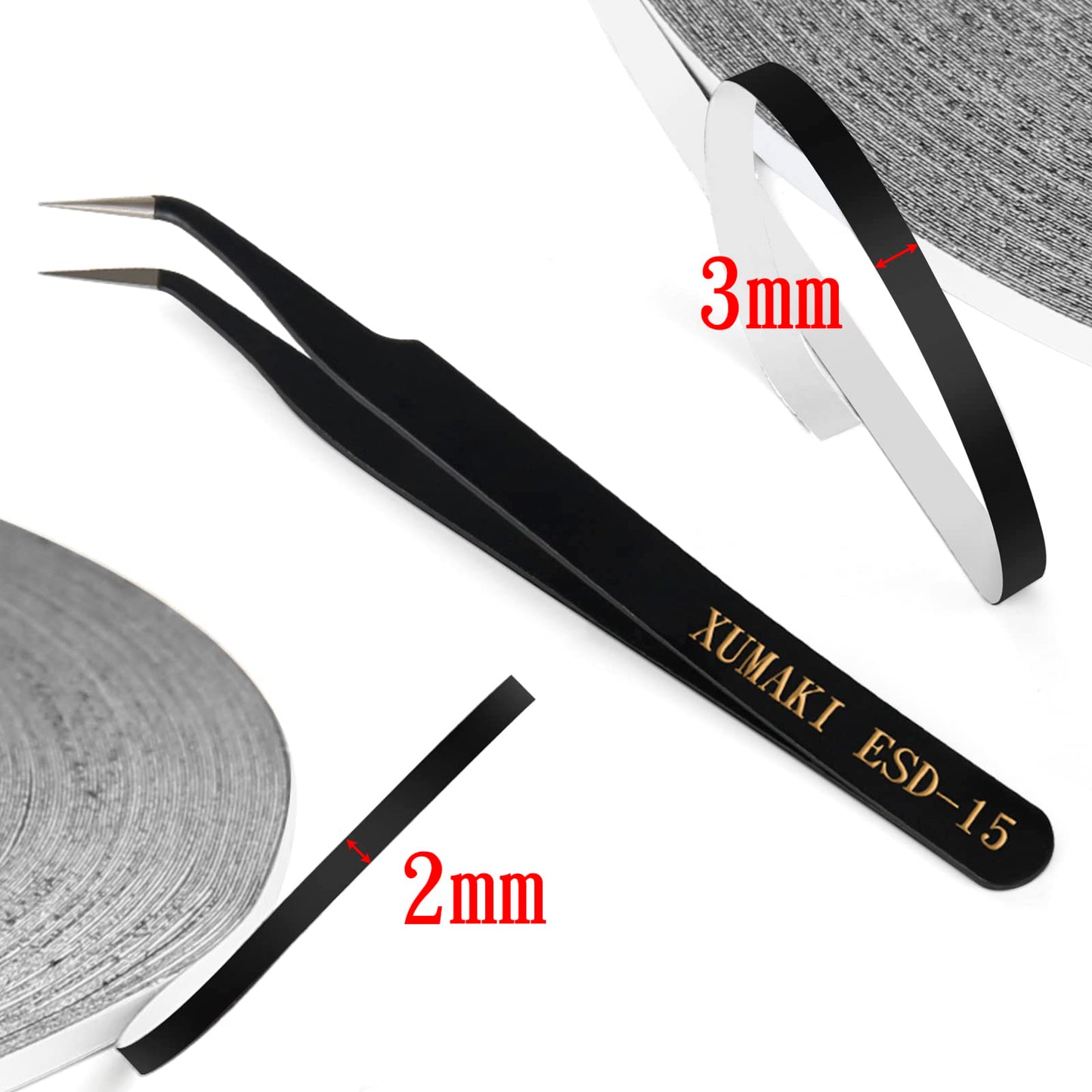 2mm / 3mm x 50M LCD Repair Tape Phone Screen Adhesive Tape LCD Touch Screen Repair Tape with 1 Tweezers for Cell Phone, iPad, Tablets, Laptops, LCD Screen