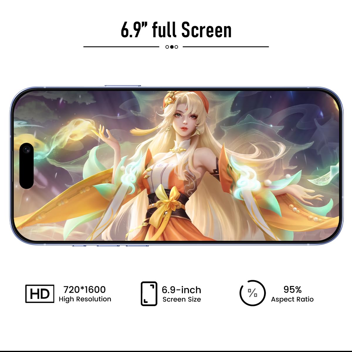 16 PX Unlocked 5G CellPhones 2025 Android 13 Smartphone with snapdragon8cen2 Processor 12GB+512GB 10-Core 6.9" HD Screen 40MP+108MPCamera 6800 mAh Cellphone with 5G Dual SIM(Greener)