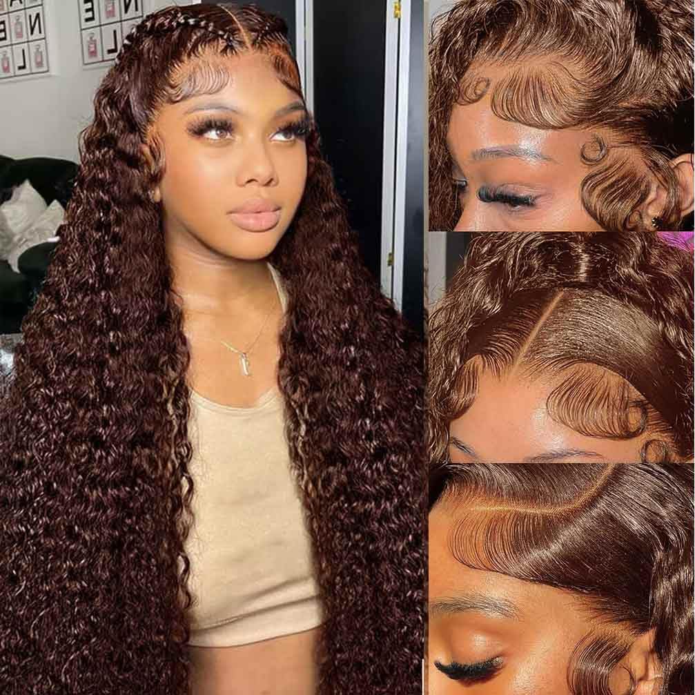 13x4 Lace Front Wigs Human Hair Pre Plucked 180 Density Brazilian Wet and Wavy Human Hair Wigs for Black Women Glueless Curly Lace Frontal Wig Natural Color (22 Inch)