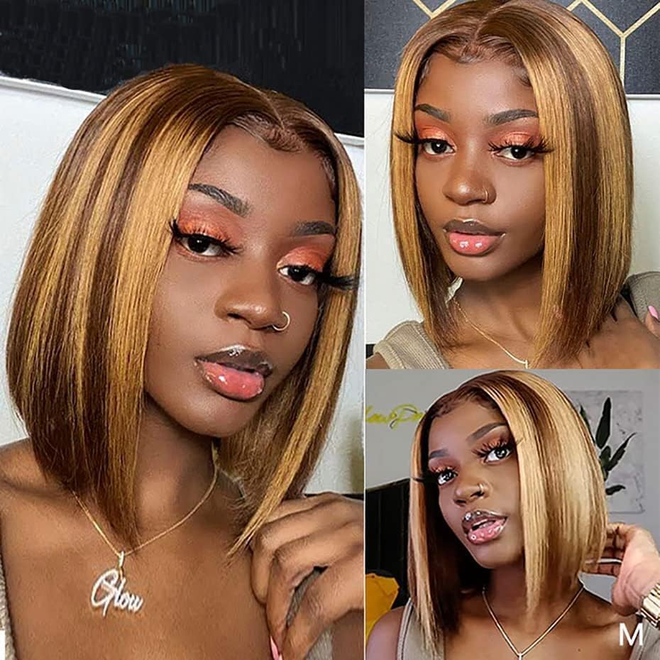 Wear and Go Glueless Bob Wig Human Hair Pre Plucked Pre Cut 180% Density 5x5 HD Transparent Lace Front Wigs Human Hair for Black Women Short Straight Bob Wigs No Glue Lace Closure Wigs 10 Inch