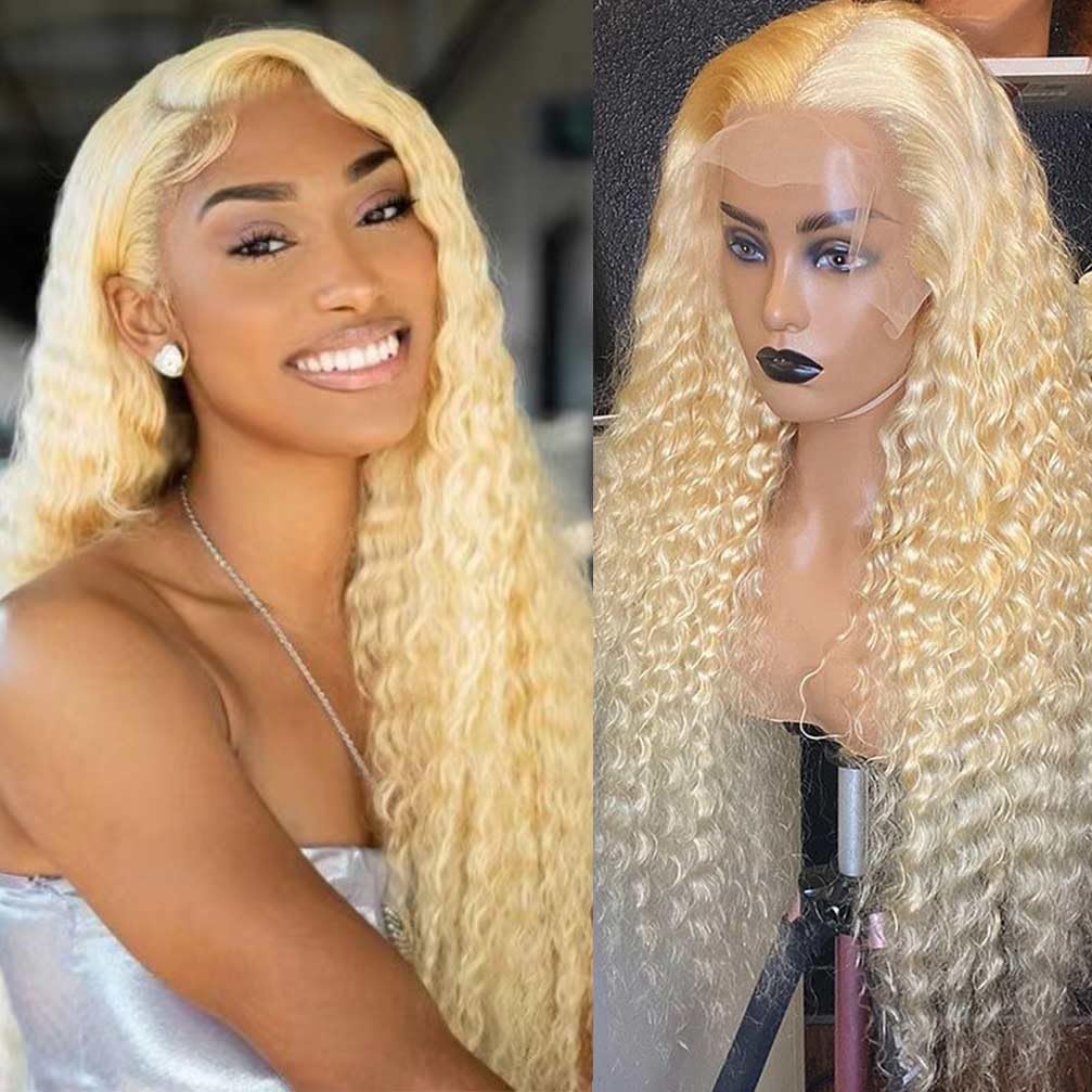 13x4 Lace Front Wigs Human Hair Pre Plucked 180 Density Brazilian Wet and Wavy Human Hair Wigs for Black Women Glueless Curly Lace Frontal Wig Natural Color (22 Inch)