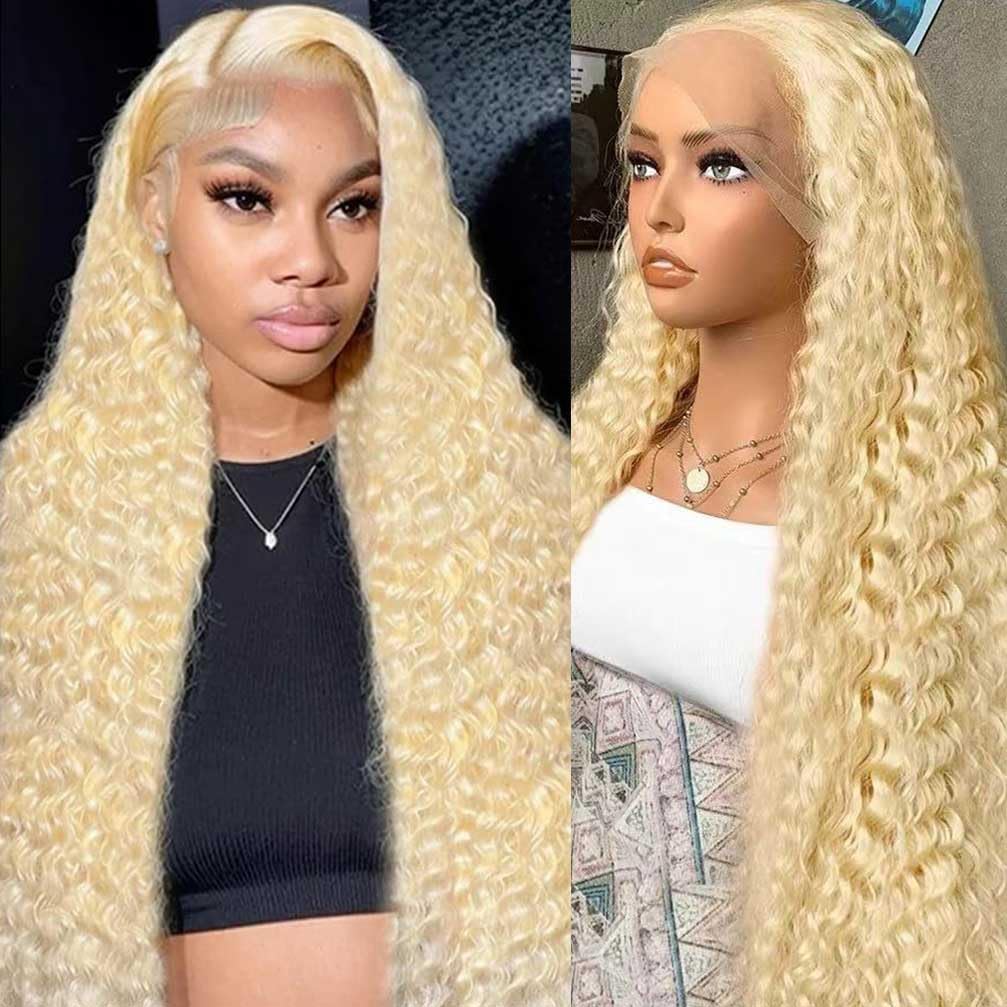 13x4 Lace Front Wigs Human Hair Pre Plucked 180 Density Brazilian Wet and Wavy Human Hair Wigs for Black Women Glueless Curly Lace Frontal Wig Natural Color (22 Inch)