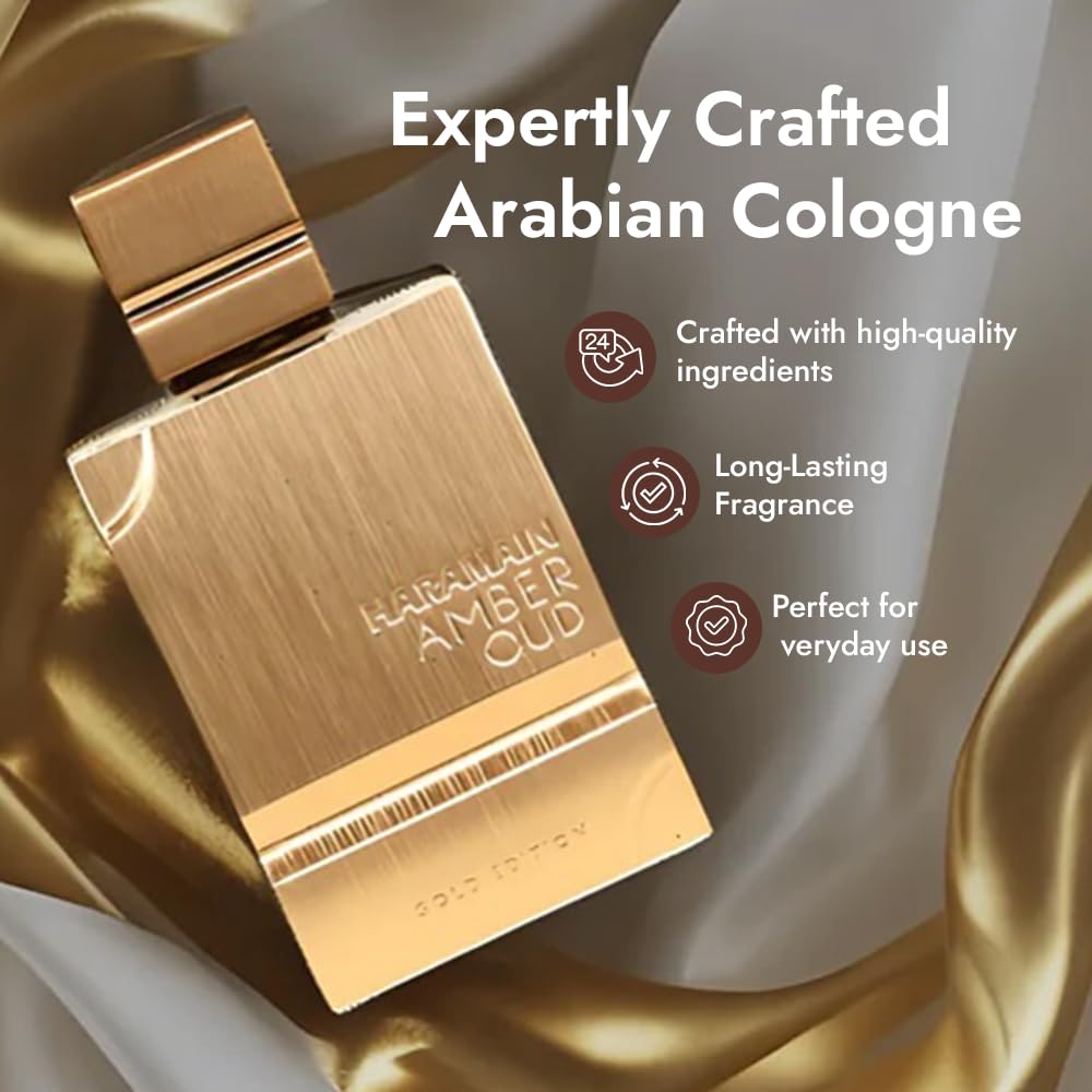 Al Haramain Amber Oud Gold Edition - Arabian Perfume for Women and Men Unisex - Long Lasting Amber - 2 oz