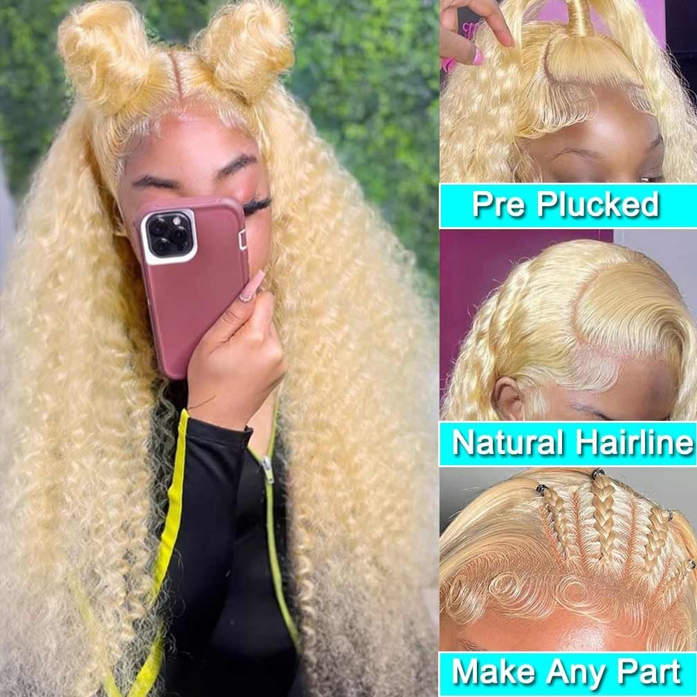 13x4 Lace Front Wigs Human Hair Pre Plucked 180 Density Brazilian Wet and Wavy Human Hair Wigs for Black Women Glueless Curly Lace Frontal Wig Natural Color (22 Inch)