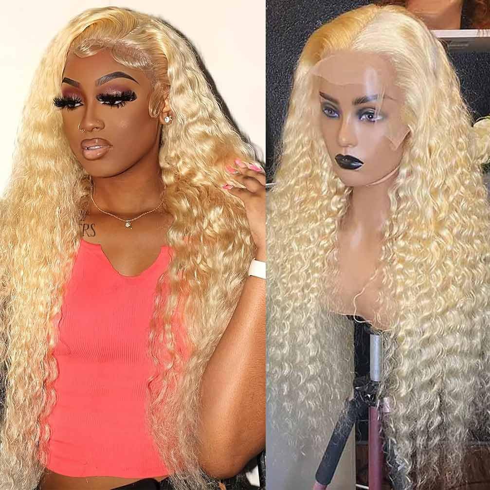 13x4 Lace Front Wigs Human Hair Pre Plucked 180 Density Brazilian Wet and Wavy Human Hair Wigs for Black Women Glueless Curly Lace Frontal Wig Natural Color (22 Inch)