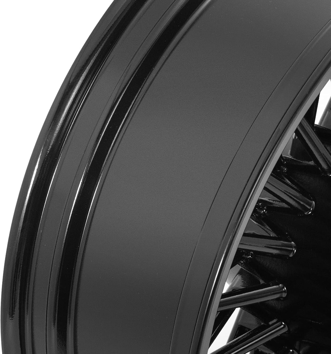 18 Inch Gloss Black Rear Wheel Rim Fat King Spokes Tubeless for Harley Touring FLHR FLHRC Road King FLHX FLHXSE Street Glide FLTR Road Glide FLHT Electra Glide FLHTK Ultra Limited 2009-2023
