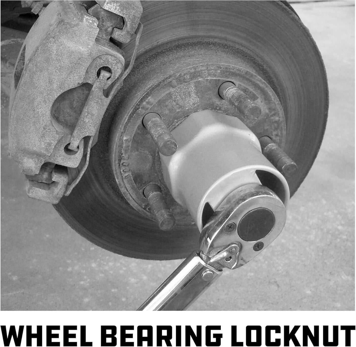 Wheel Bearing Locknut Socket Set, 7 Piece Remover Tool Kit, Rounded and Regular Hex, Wheel Bearing Tools, Storage Case - 648642, Silver