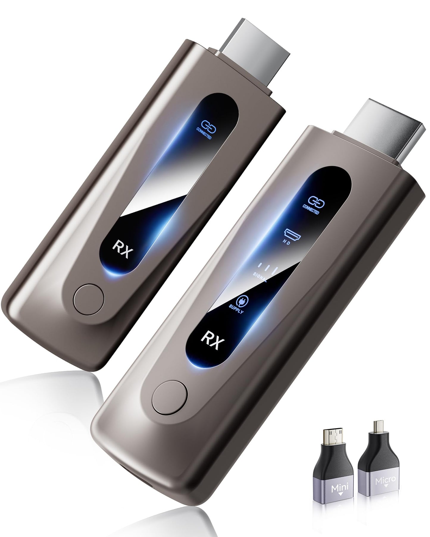 2025 Upgraded Wireless HDMI Transmitter and Receiver 328FT/100M, Plug & Play Portable 5G+2.4G Wireless HDMI Extender Kit for 4K Decode Input 1080P Output, for Audio to Monitor from Laptop/TV Box