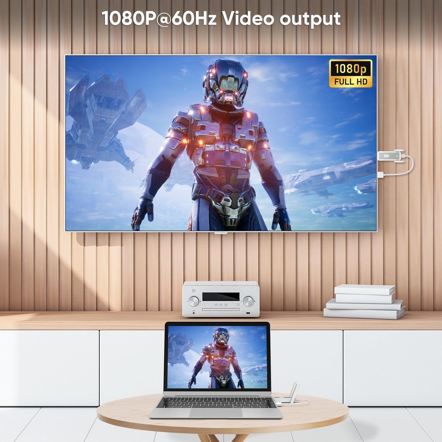 Wireless HDMI Transmitter and 4 Receivers 500FT/150M, 2.4G+5G Plug & Play Portable Wireless HDMI Splitter 1 to Multiple Screens for Video & Audio to Monitor from Laptop/PC/TV Box/Projector (1TX+4RX)