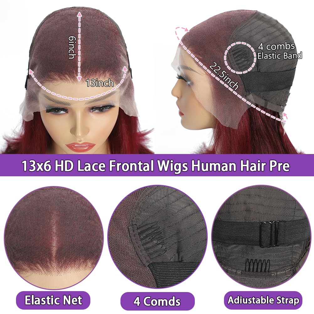 14 Inch Bob Wig Human Hair 13x6 Hd Transparent Lace Front Wigs Human Hair Pre Plucked Glueless Bob Wig 180% Density Short Straight Bob Wigs For Women