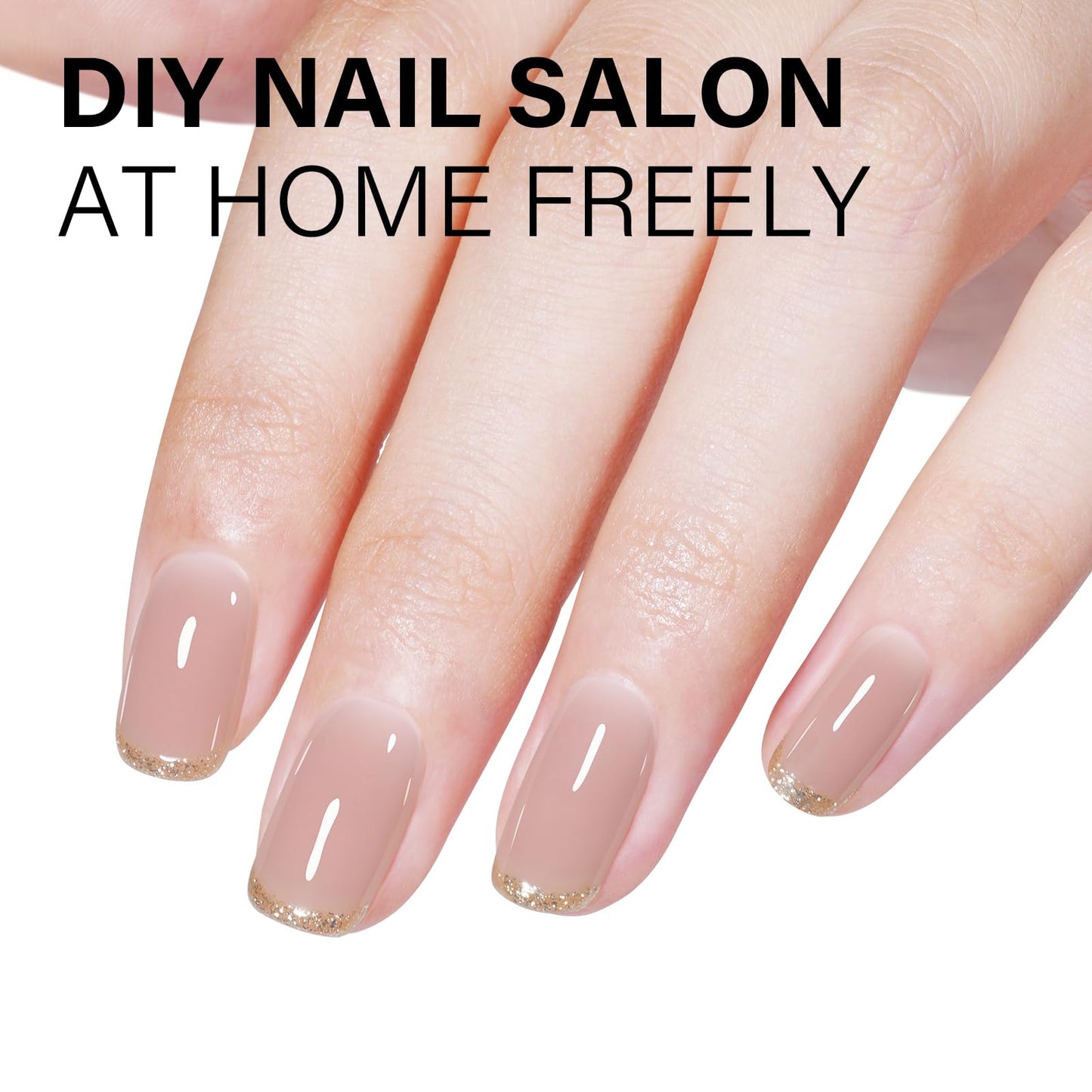 AILLSA Milky Pink Nude Gel Nail Polish, 15ml Translucent Soak Off UV LED Light Cure Gel Polish, Long Lasting for French Nail Art Salon DIY Manicure at Home