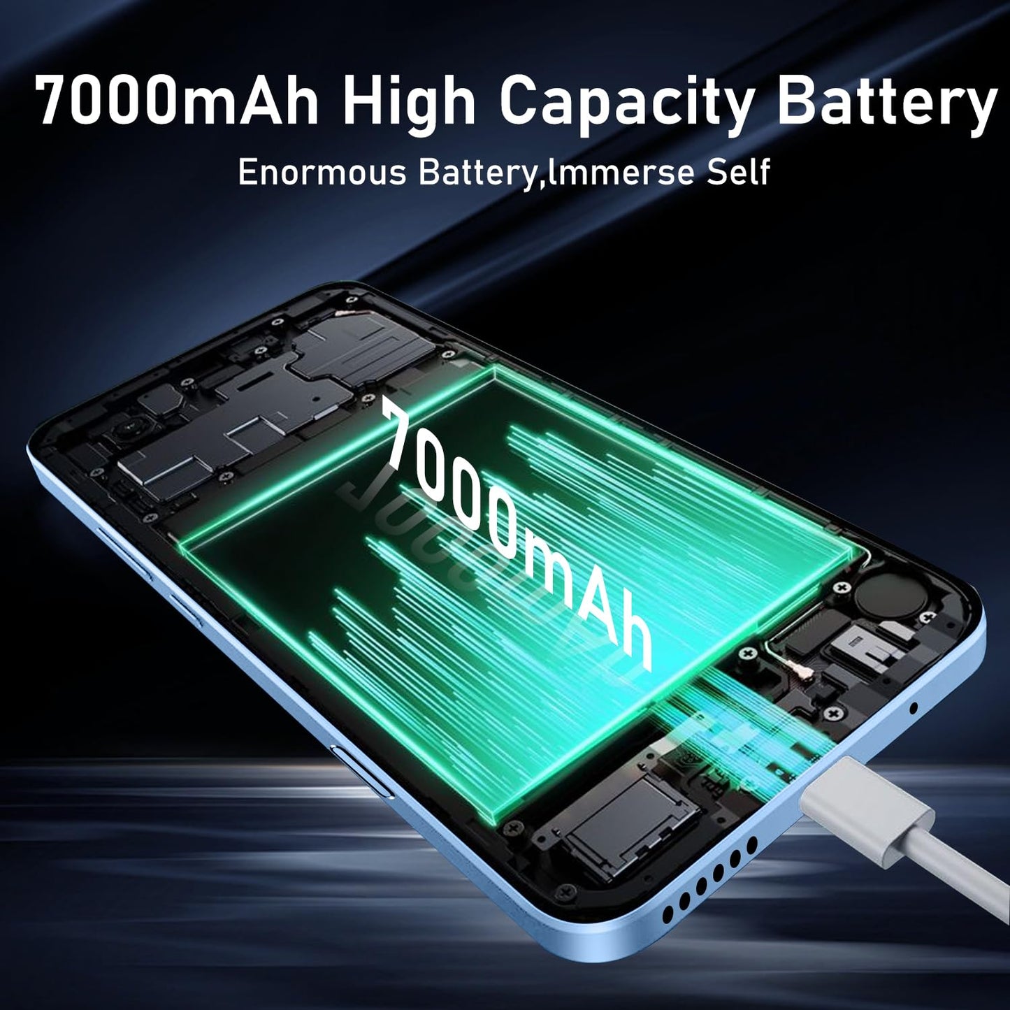 16PROMA X 16GB+1TB 6.99" HD Screen Smartphone Unlocked Cell Phone,Battery 7000mAh Unlocked The Phone, Android 14 Fingerprint Button Unlock/GPS/Dual SIM/5G/Face ID(Desert Titanium)