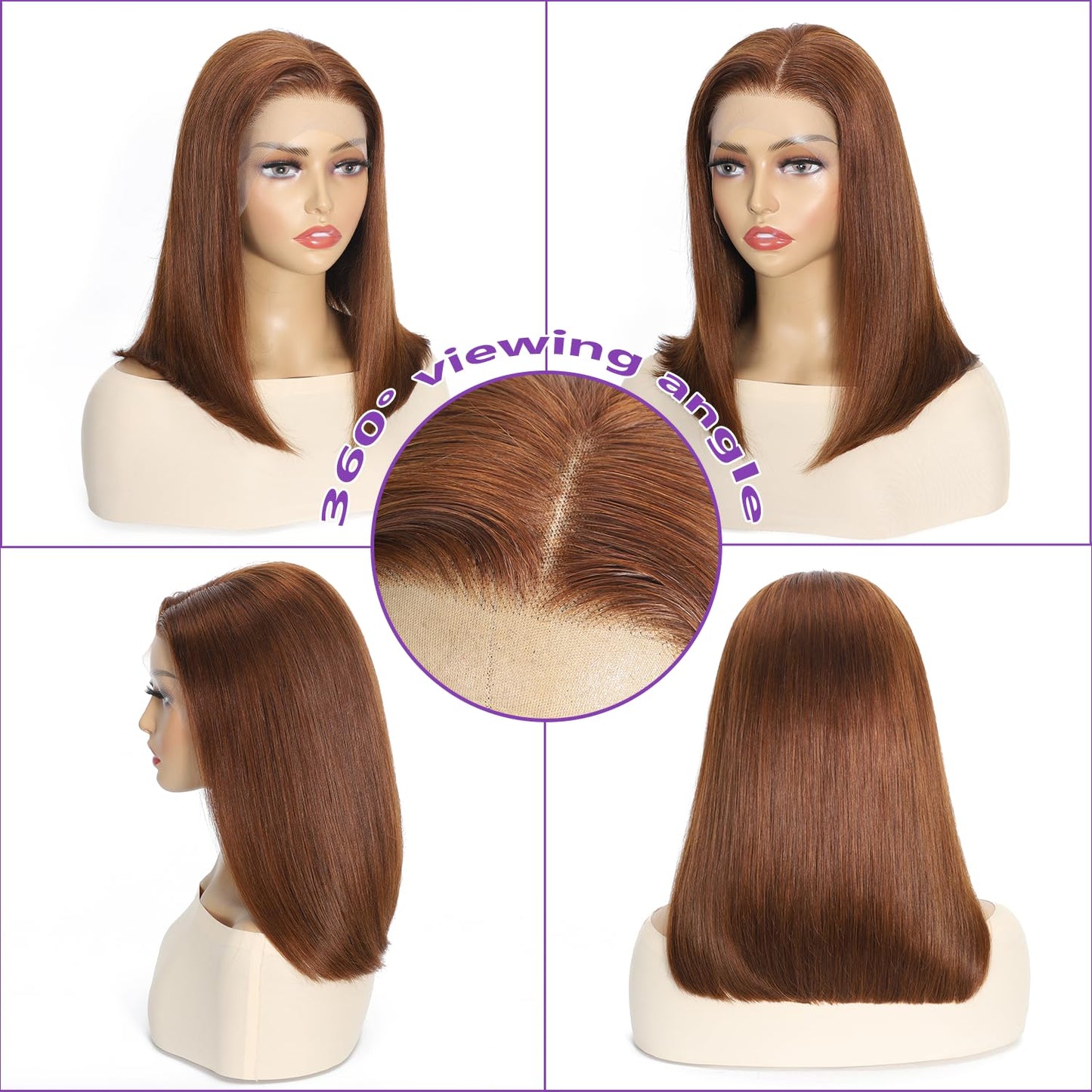 14 Inch Bob Wig Human Hair 13x6 Hd Transparent Lace Front Wigs Human Hair Pre Plucked Glueless Bob Wig 180% Density Short Straight Bob Wigs For Women