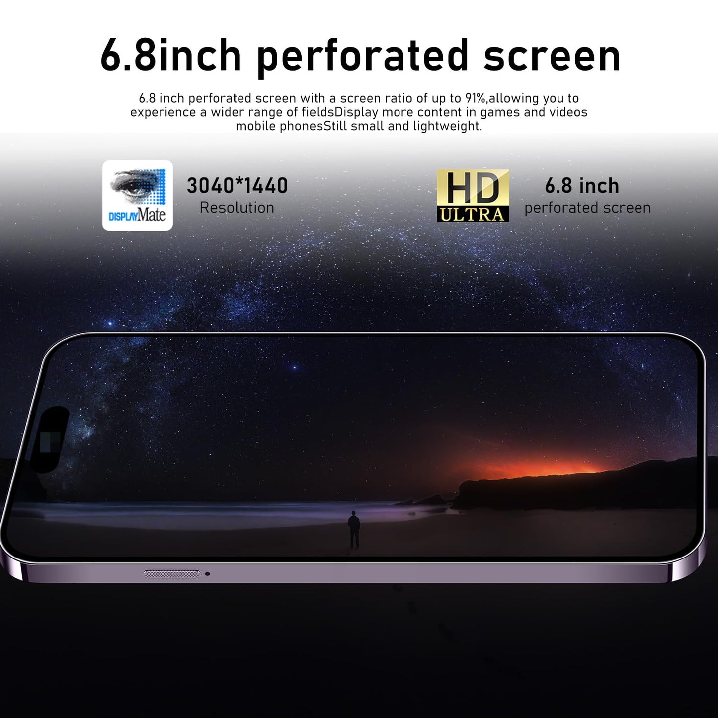 14PROMA X Unlocked Cell Phone,Long Battery Life 6.82" HD Screen Unlocked Phones,Android13 12+512GB Smartphone with 128G Memory Card,Dual SIM/Fingerprint Lock/Face ID/GPS (Purple)