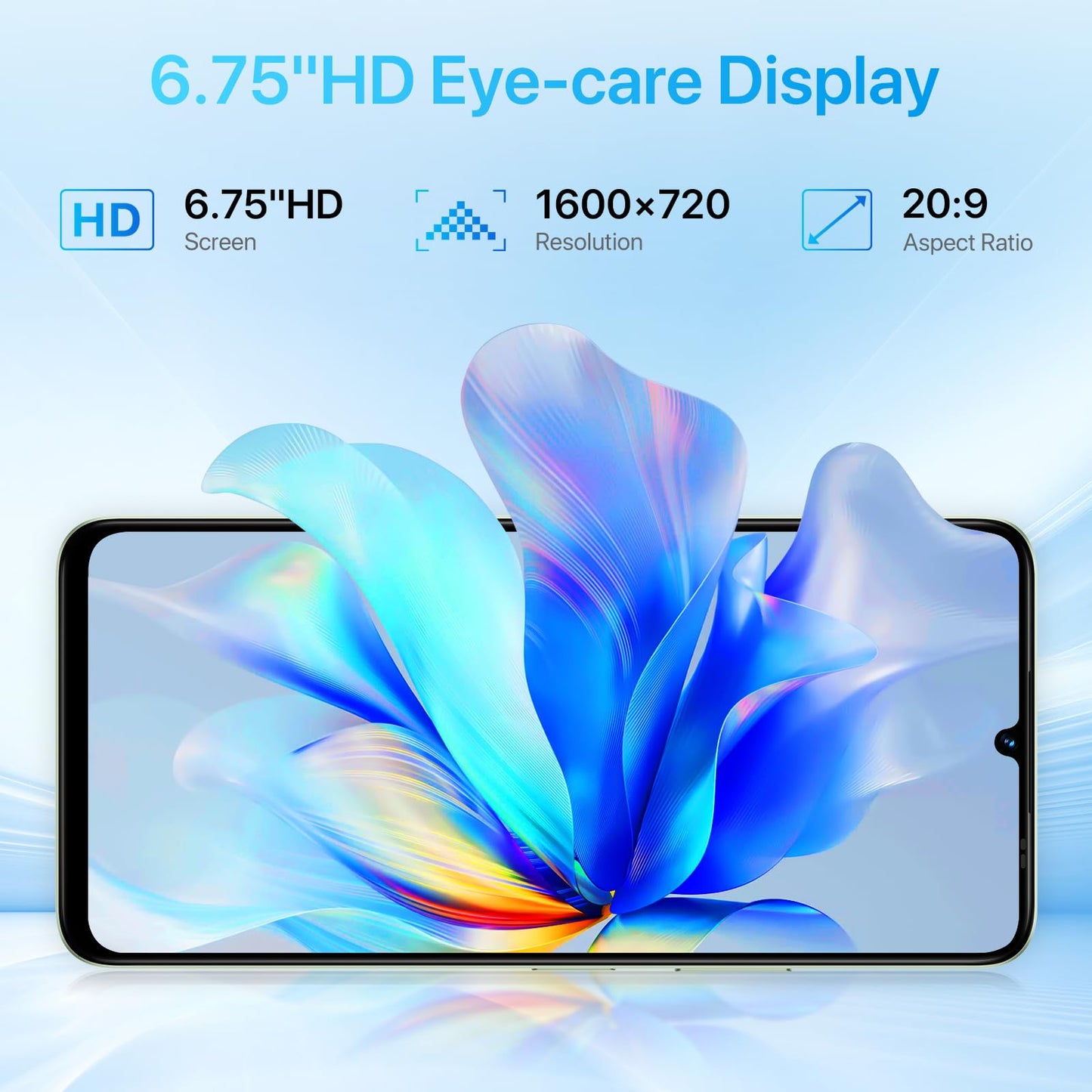 UMIDIGI G9A Unlocked Phones, Android 14 Go Cell Phone, 8GB+64GB/TF 1TB Expend Octa-Core, 4G Dual SIM Card, 3.5mm Headphone Jack 6.75" HD+Display Phones, AI Face Unlock Android Phone,5000mAh,GPS