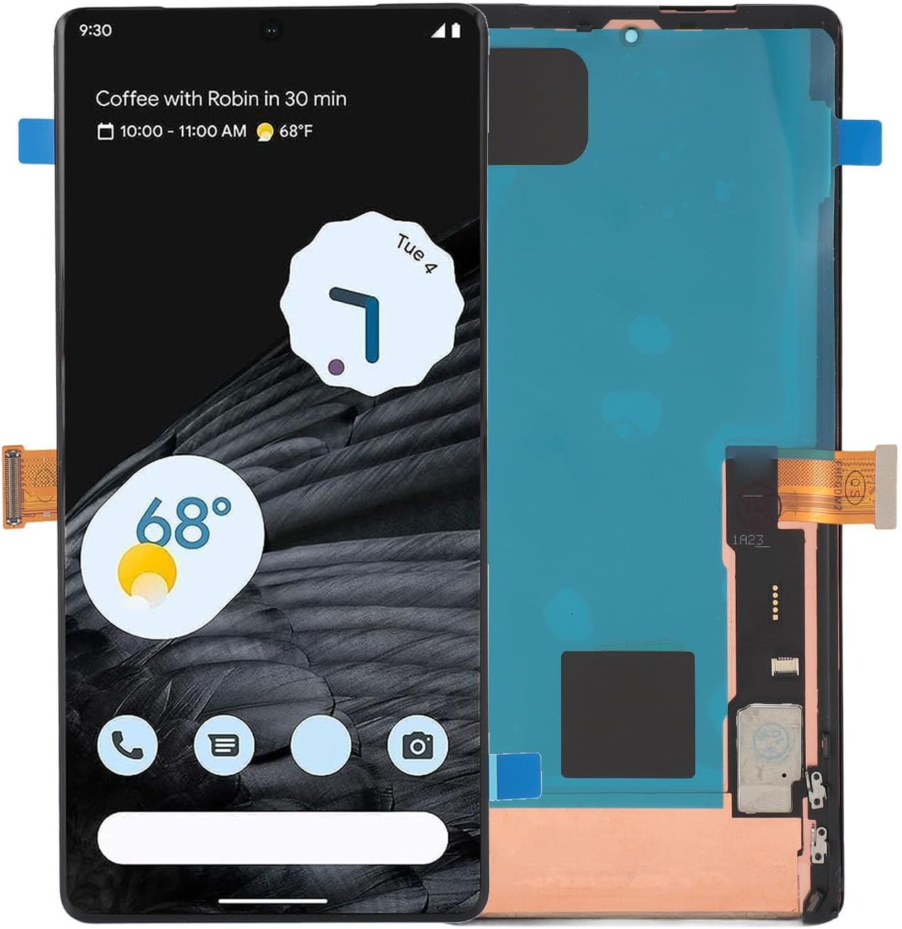 6.7 Inch Screen Replacement for Pixel 7 Pro GP4BC GE2AE, LED Touch LCD Display Digitizer Assembly, Complete Screen Assembly with Repair Tool