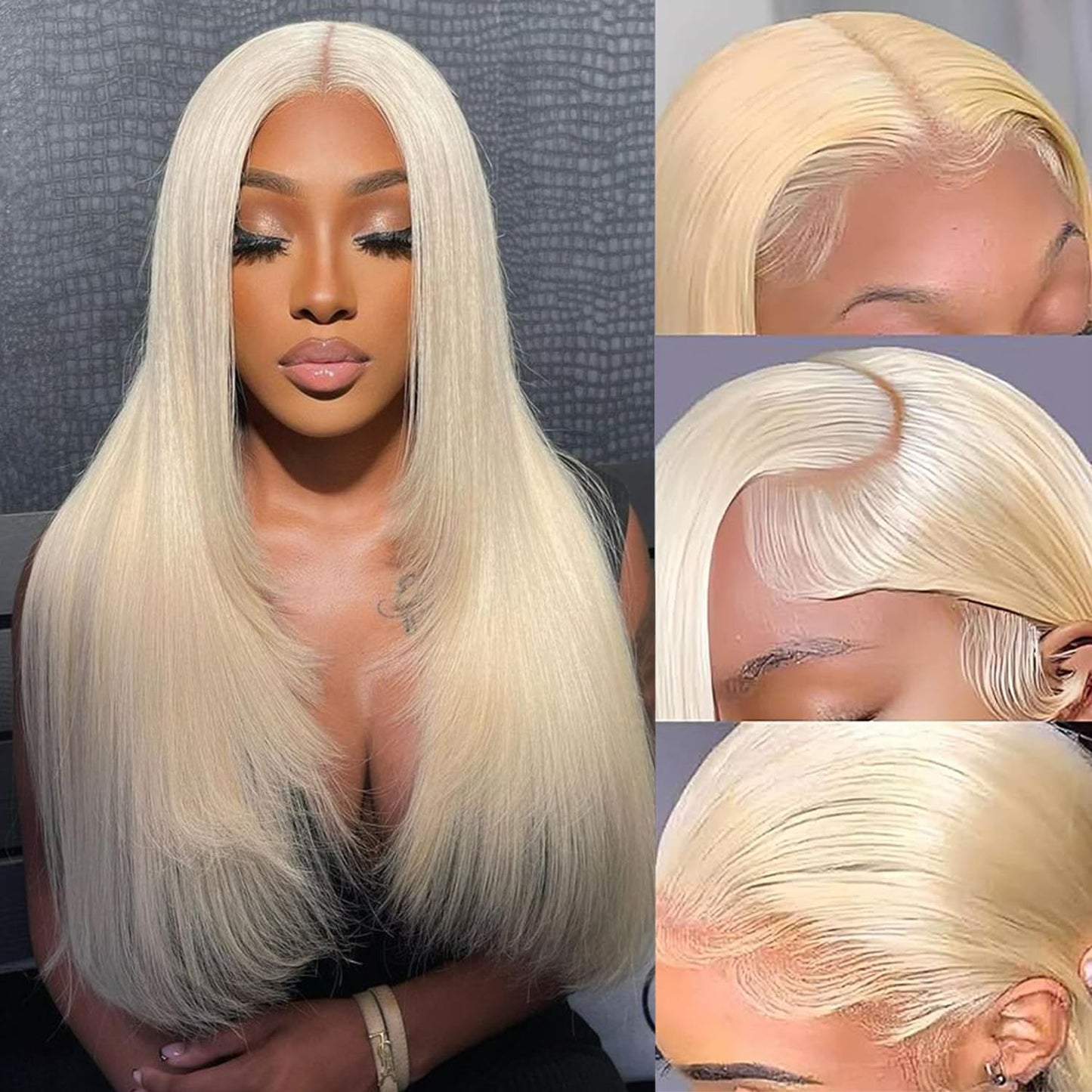 32 Inch 613 13x6 Lace Front Wigs Human Hair Straight Blonde Wig 180% Density 613 Lace Front Wig Human Hair for Women, Pre Plucked, Minimal Shedding, Soft Texture, Natural Look for Daily Wear