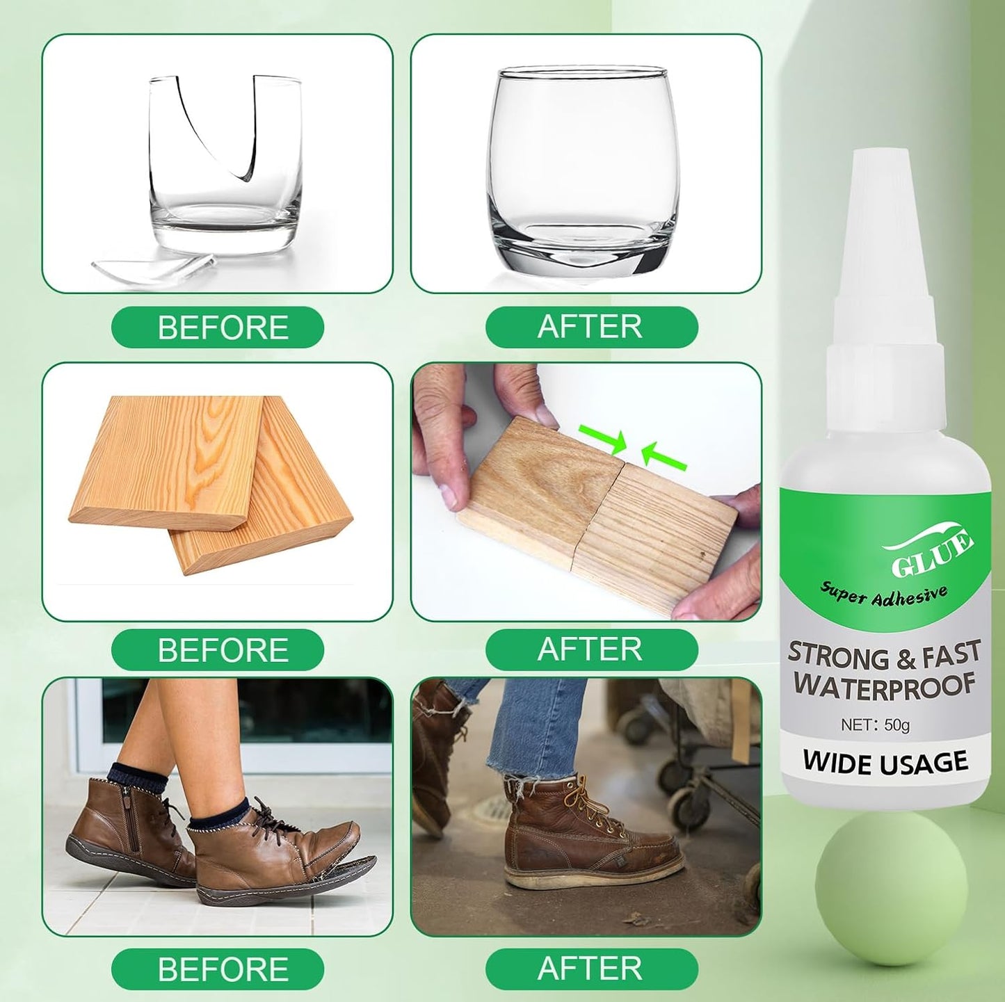Wood & Parquet Adhesive, Welding High-Strength Oily Glue, Universal Super Glue Gel, Instant Bonding, Strong Adhesion, Repairs Last Long Time for Metal, Wood, Ceramics,Leather, Glass (Clear 2PC)