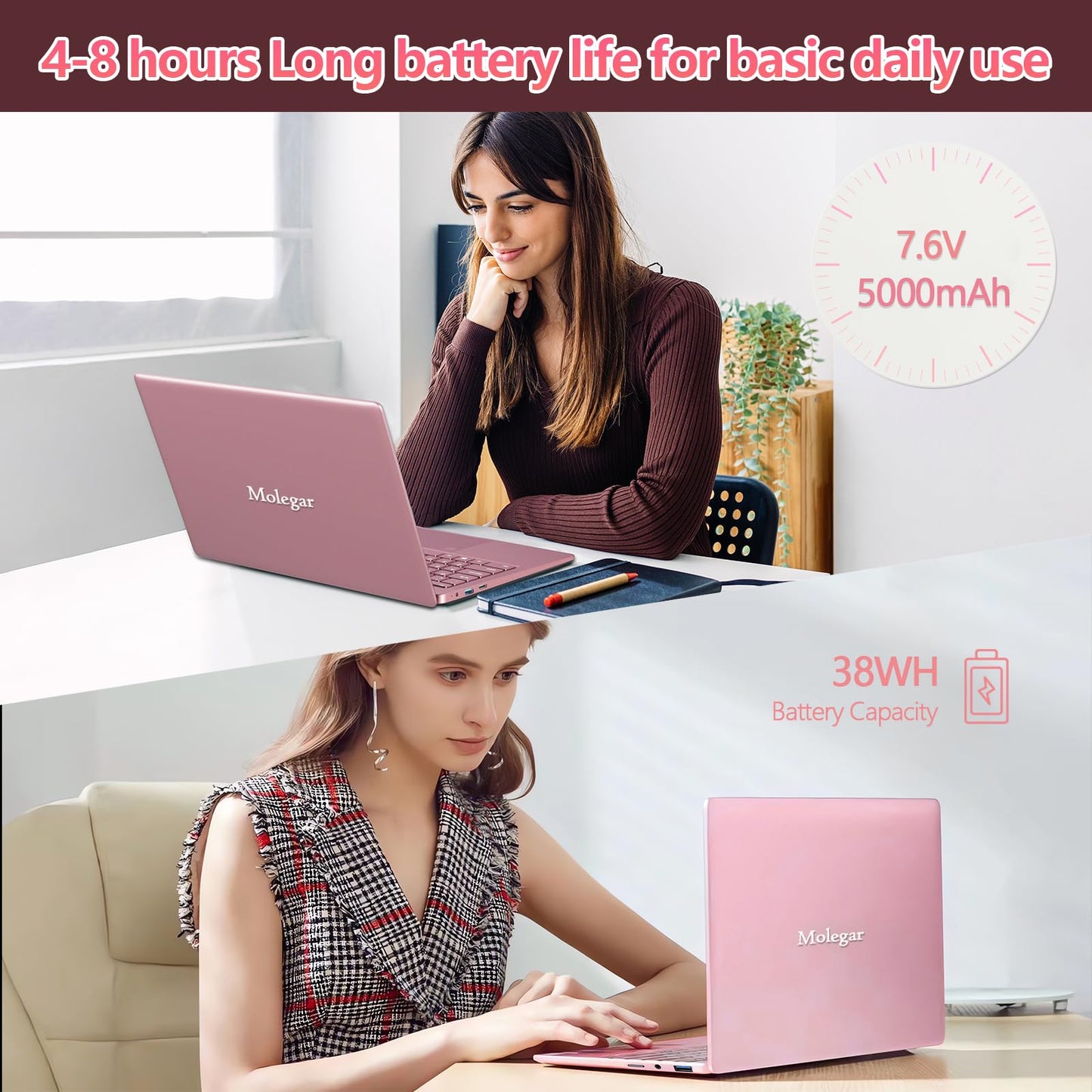 15.6" Student Laptop with Backlit Keyboard|16GB RAM 512GB SSD Laptop Computer|1920×1080 FHD Eye Protection Display|Fingerprint|38Wh Large Battery|180°Open Angle|WiFi|Webcam|BT 4.2|HDMI