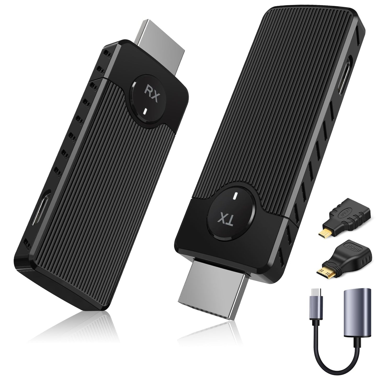 Wireless HDMI for Streaming,Transmitter and Receiver Kit, Built-in Antenna Low-Latency Transmission of 1080P HD Video Streams, 2.4/5.8GHz Dual-Band, Auto Pairing for PC/Laptop/TV/Monitor/Projector