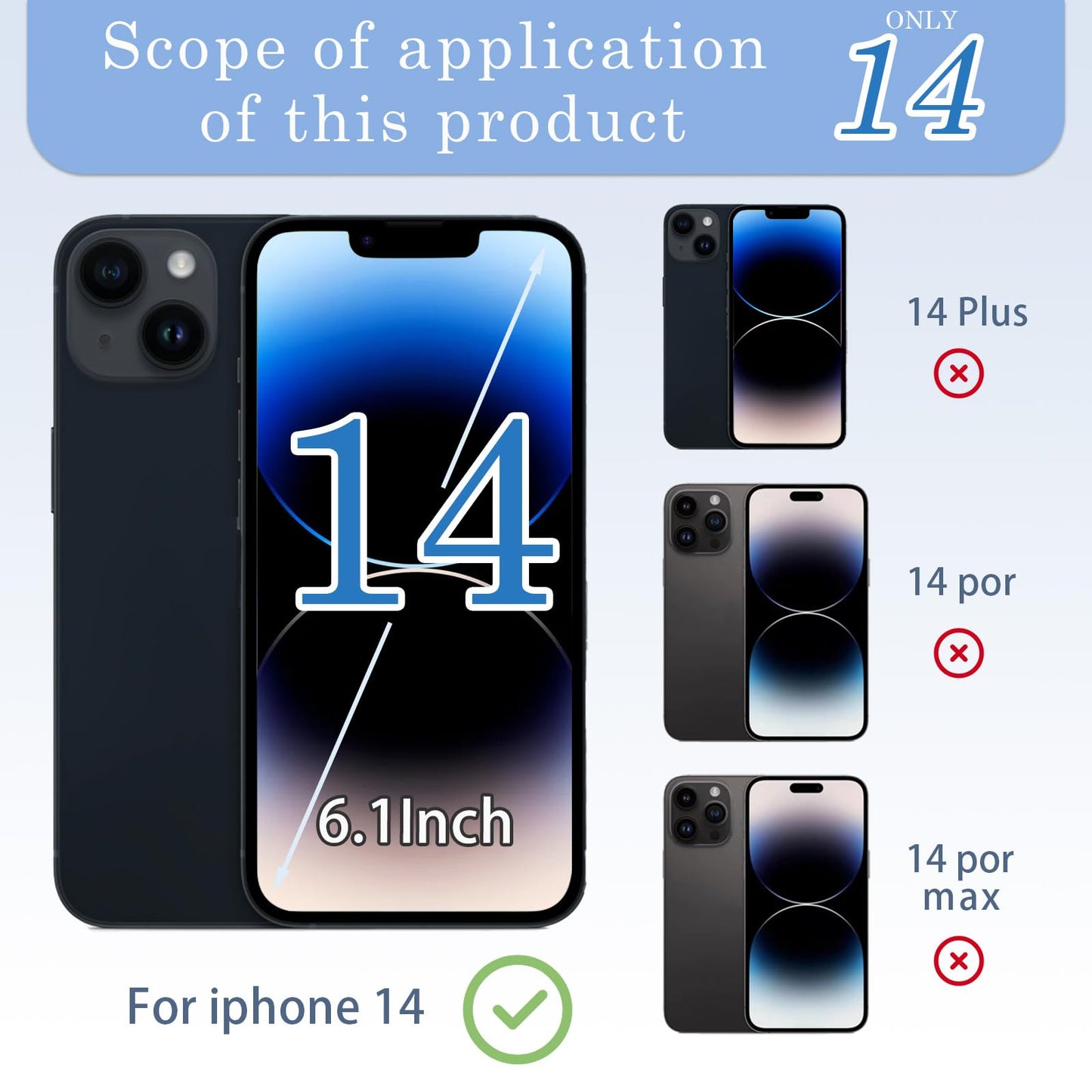 14 Back Glass Replacement with Metal Camera Frame &Magnet for iPhone 14(6.1-inch Red) & Includes Replacement Tools