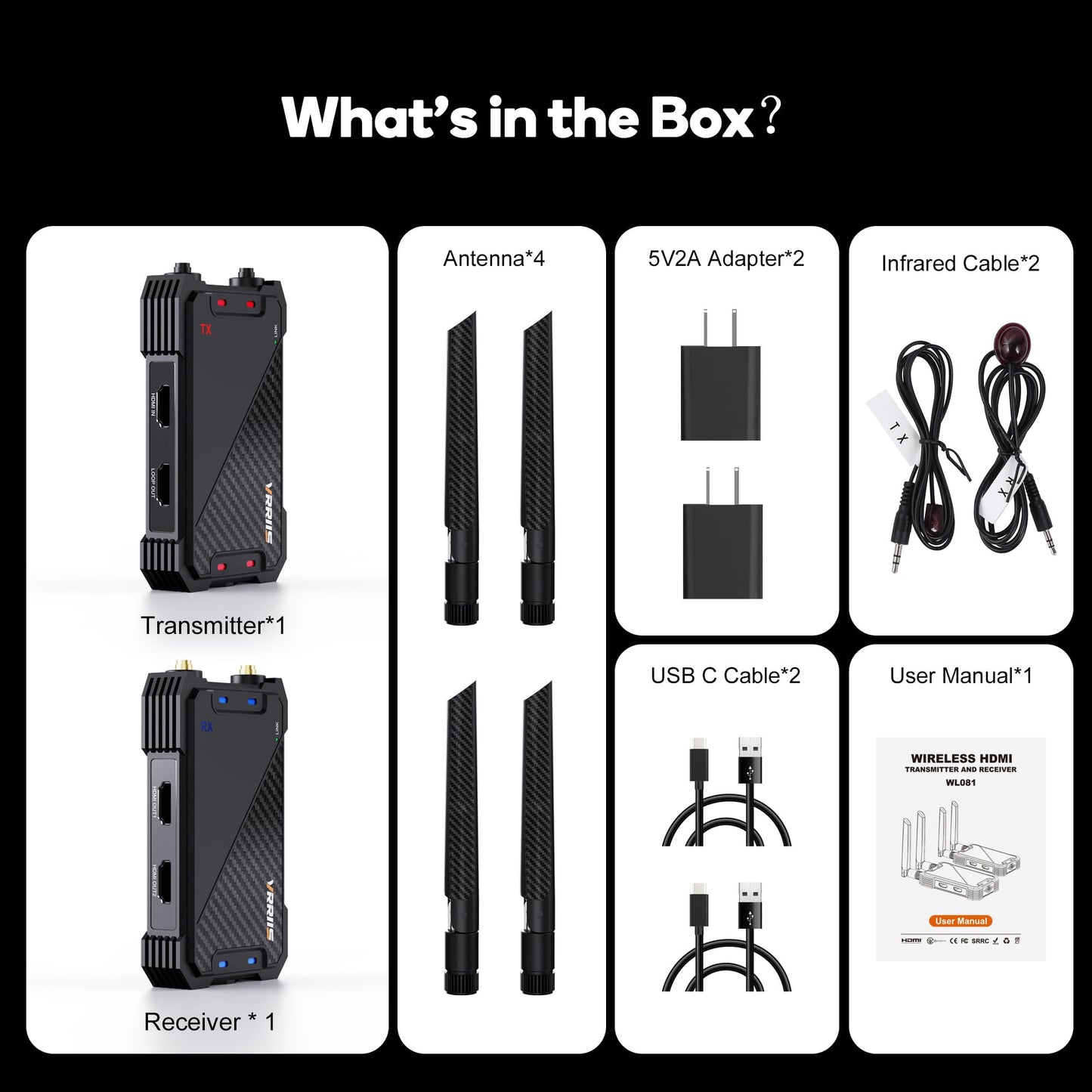 Wireless HDMI Transmitter and Receiver,1300FT Wireless HDMI Extender Kit with Loop Out,1080P Full HD for Streaming from DSLR,Laptop,Setop Box to TV,Projector,IR Remote Control Support