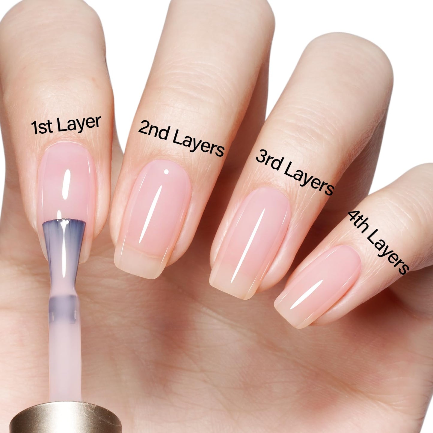 AILLSA Milky Pink Nude Gel Nail Polish, 15ml Translucent Soak Off UV LED Light Cure Gel Polish, Long Lasting for French Nail Art Salon DIY Manicure at Home