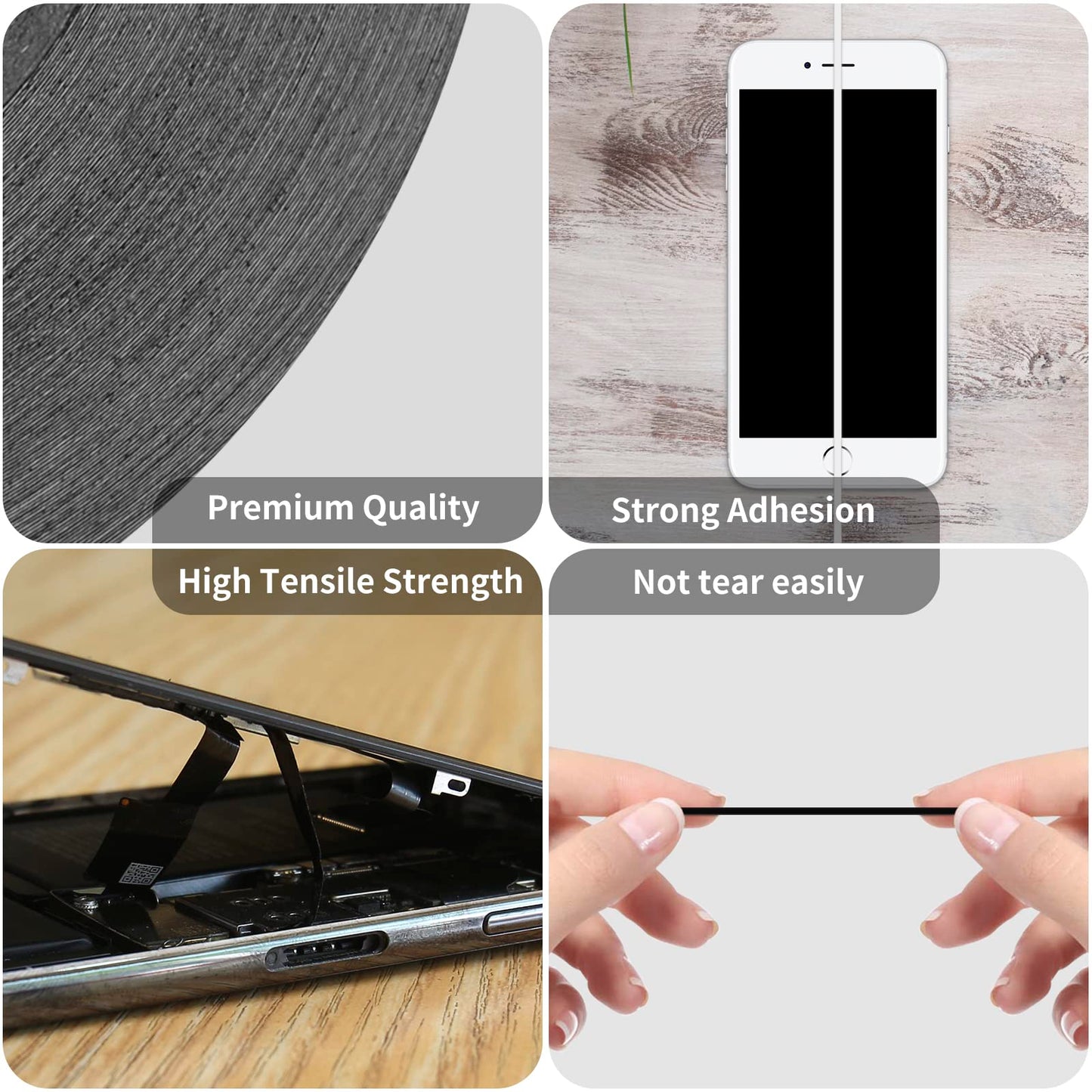 2mm / 3mm x 50M LCD Repair Tape Phone Screen Adhesive Tape LCD Touch Screen Repair Tape with 1 Tweezers for Cell Phone, iPad, Tablets, Laptops, LCD Screen