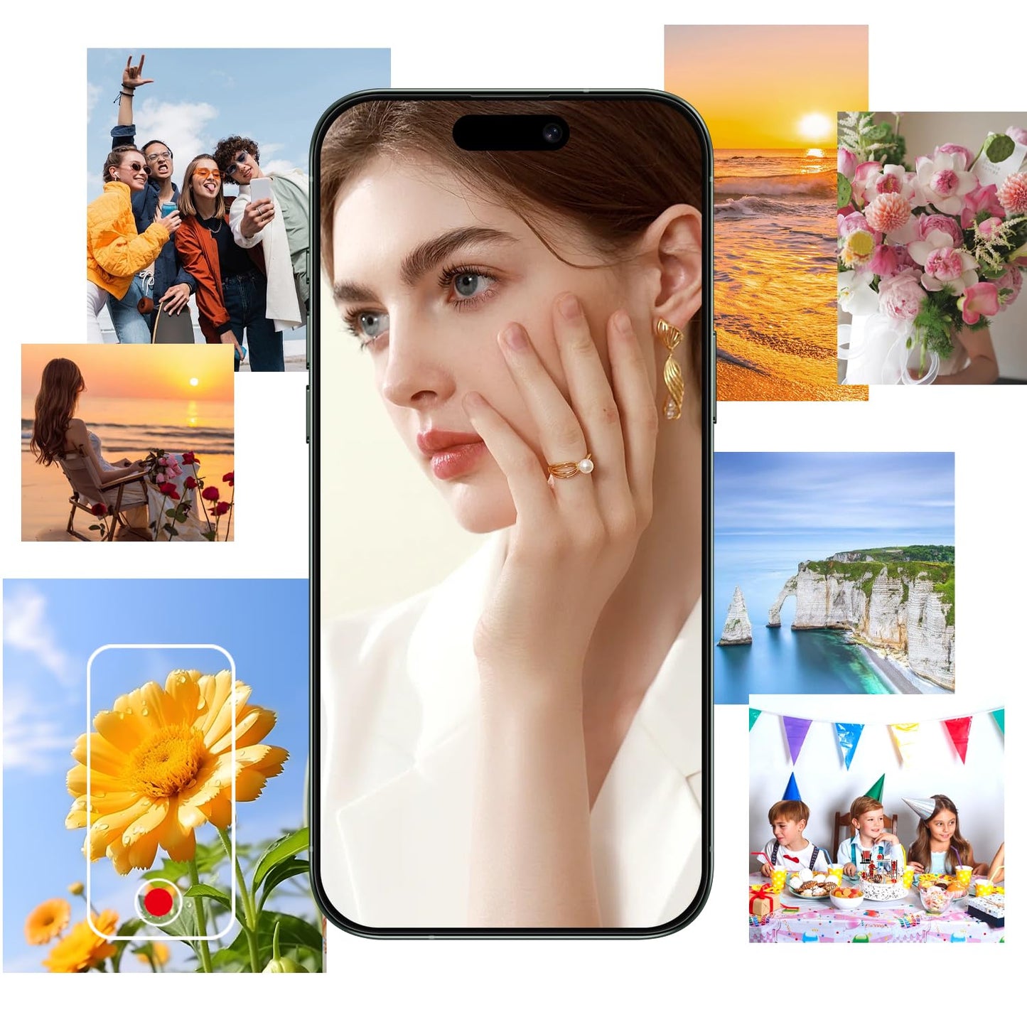 16 PX Unlocked 5G CellPhones 2025 Android 13 Smartphone with snapdragon8cen2 Processor 12GB+512GB 10-Core 6.9" HD Screen 40MP+108MPCamera 6800 mAh Cellphone with 5G Dual SIM(Greener)