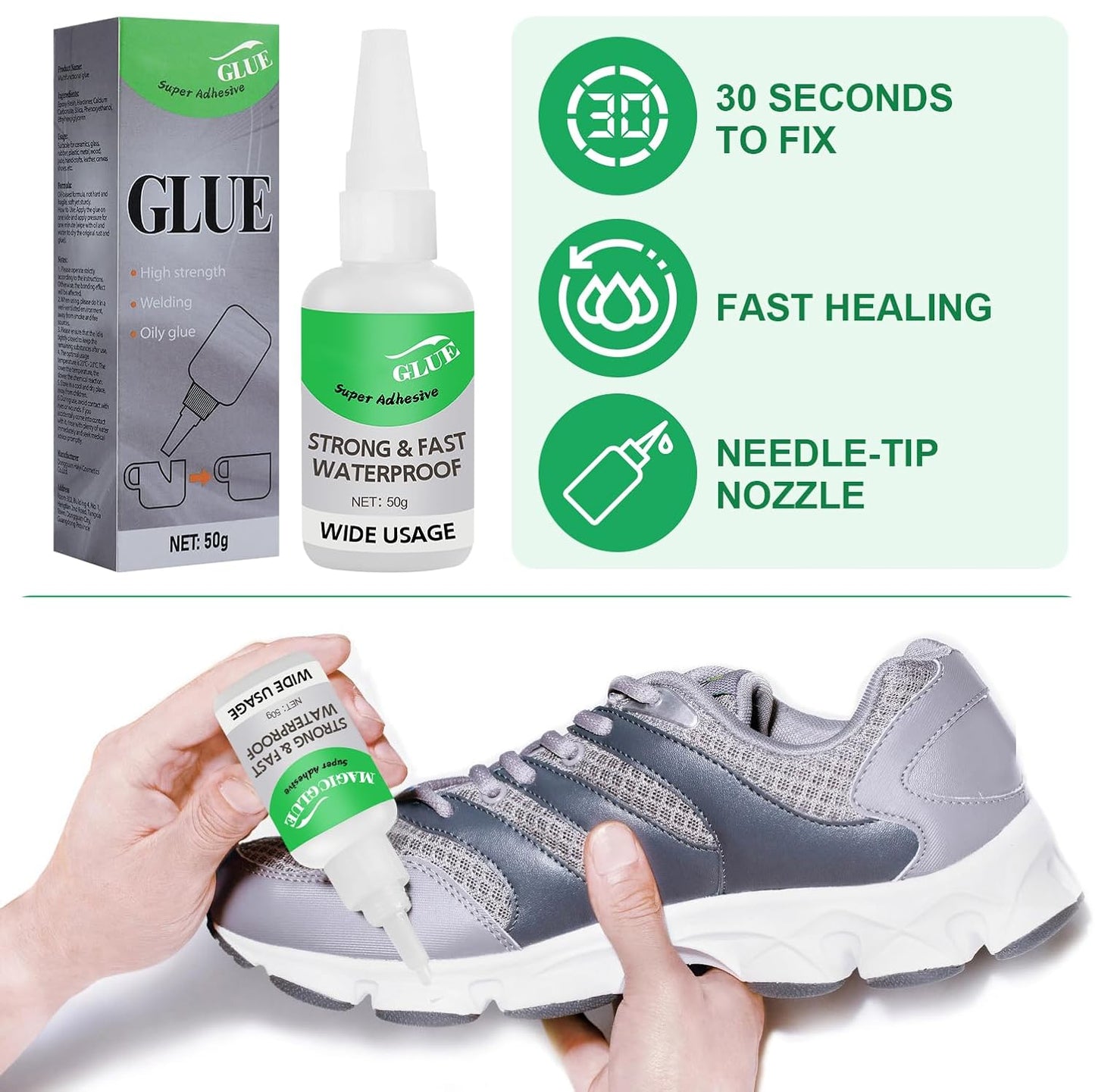 Wood & Parquet Adhesive, Welding High-Strength Oily Glue, Universal Super Glue Gel, Instant Bonding, Strong Adhesion, Repairs Last Long Time for Metal, Wood, Ceramics,Leather, Glass (Clear 2PC)