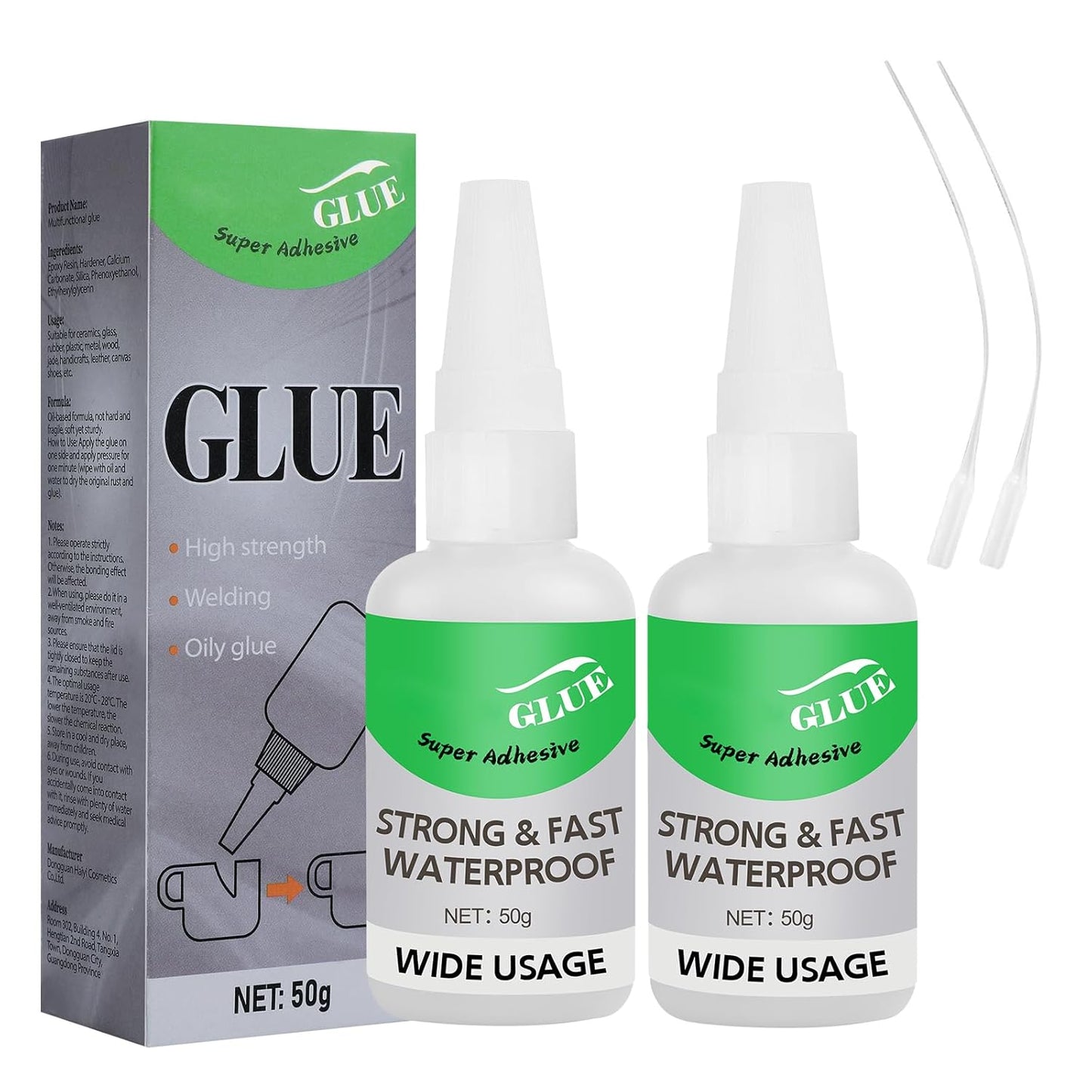 Wood & Parquet Adhesive, Welding High-Strength Oily Glue, Universal Super Glue Gel, Instant Bonding, Strong Adhesion, Repairs Last Long Time for Metal, Wood, Ceramics,Leather, Glass (Clear 2PC)