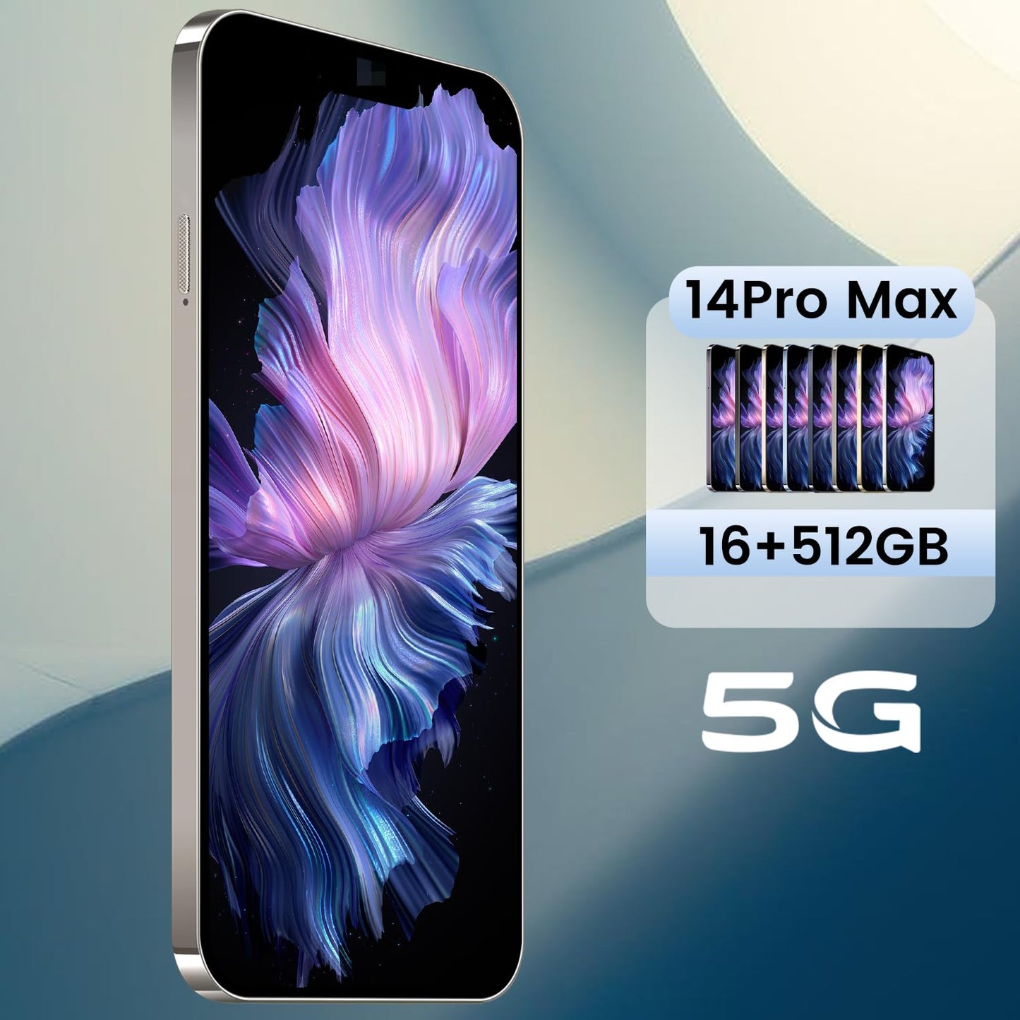 14PROMA X Unlocked Cell Phone,Long Battery Life 6.82" HD Screen Unlocked Phones,Android13 12+512GB Smartphone with 128G Memory Card,Dual SIM/Fingerprint Lock/Face ID/GPS (Purple)