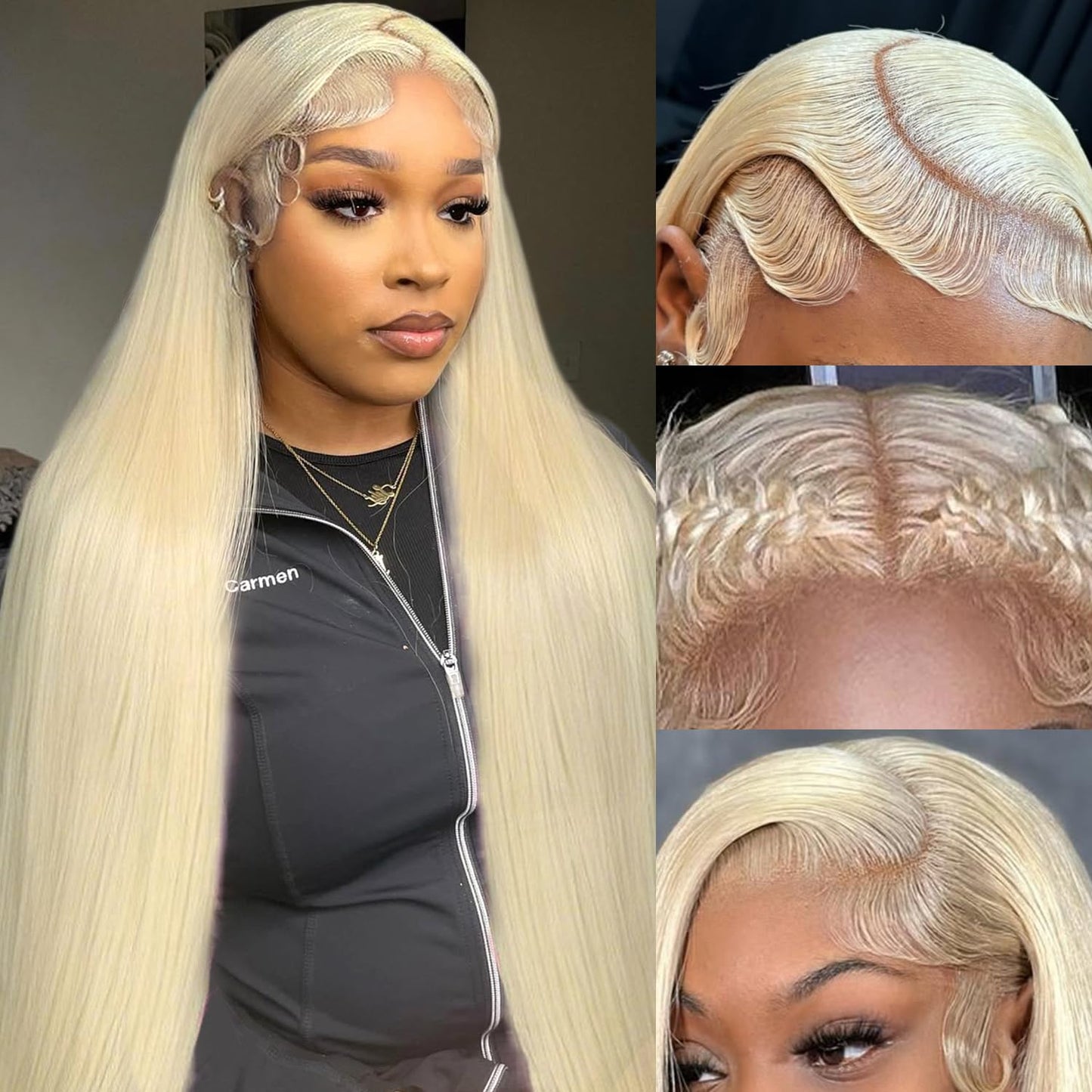32 Inch 613 13x6 Lace Front Wigs Human Hair Straight Blonde Wig 180% Density 613 Lace Front Wig Human Hair for Women, Pre Plucked, Minimal Shedding, Soft Texture, Natural Look for Daily Wear