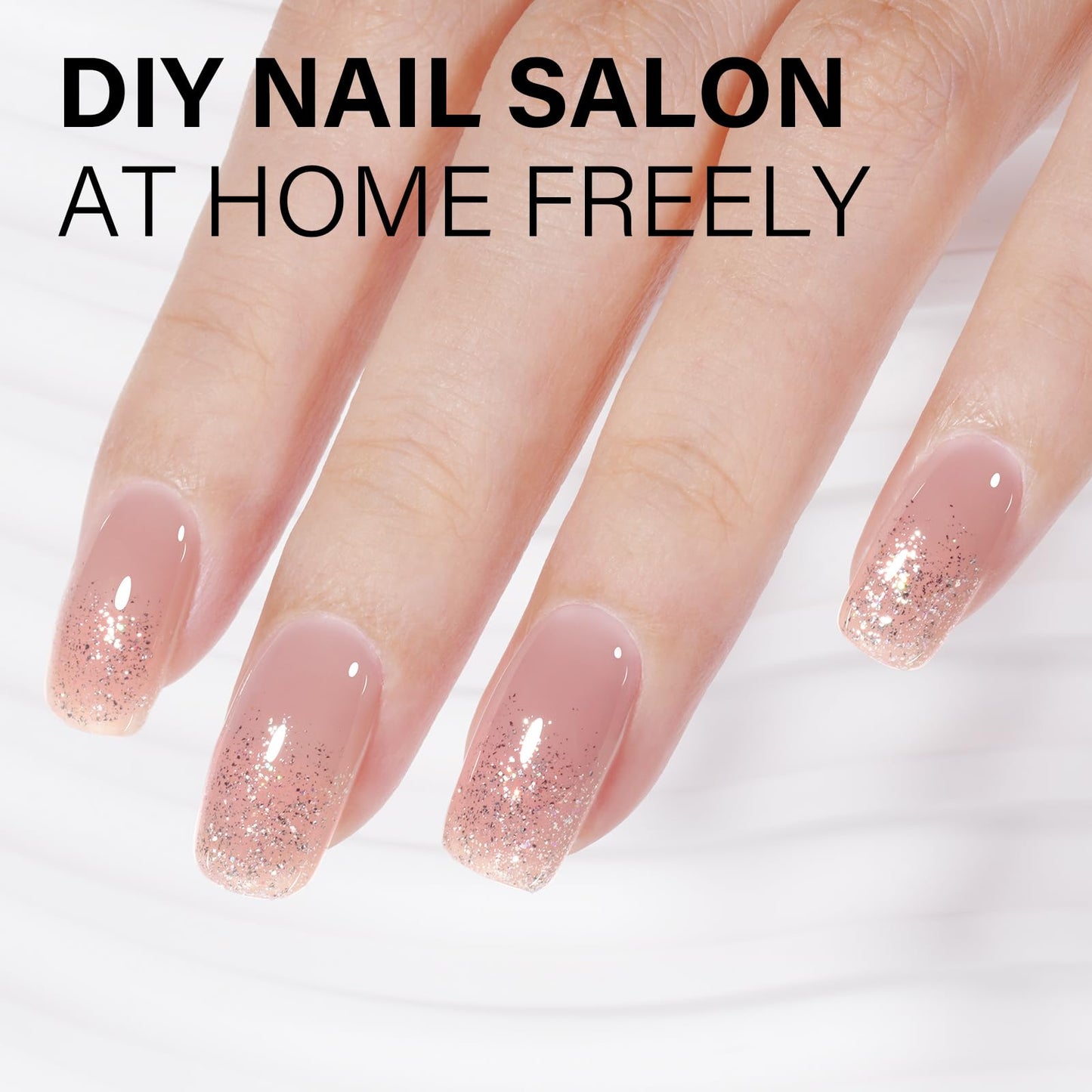 AILLSA Milky Pink Nude Gel Nail Polish, 15ml Translucent Soak Off UV LED Light Cure Gel Polish, Long Lasting for French Nail Art Salon DIY Manicure at Home