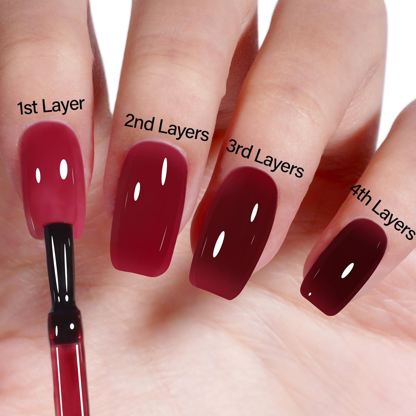 AILLSA Milky Pink Nude Gel Nail Polish, 15ml Translucent Soak Off UV LED Light Cure Gel Polish, Long Lasting for French Nail Art Salon DIY Manicure at Home