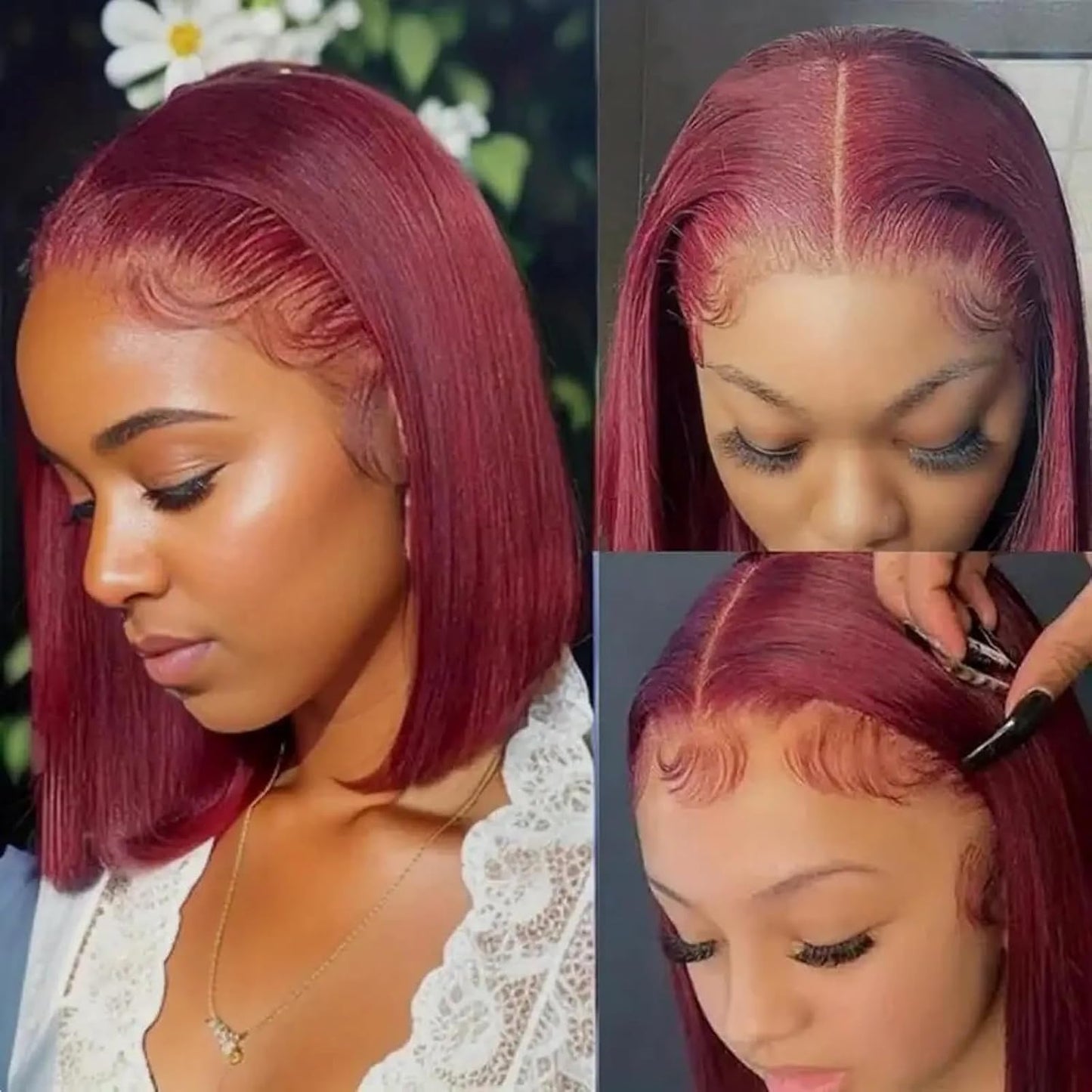 Wear and Go Glueless Bob Wig Human Hair Pre Plucked Pre Cut 180% Density 5x5 HD Transparent Lace Front Wigs Human Hair for Black Women Short Straight Bob Wigs No Glue Lace Closure Wigs 10 Inch