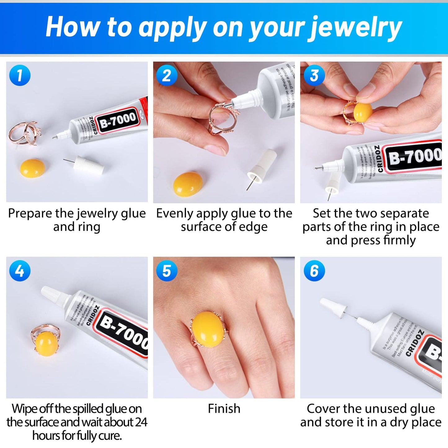 Upgrade T-7000 Black Adhesive Glue for Phone, Cridoz 110ml Waterproof Jewelry Glue Precision Craft Adhesive for Cell Phone Screen Repair Glass Wood Crafts Metal and Stones