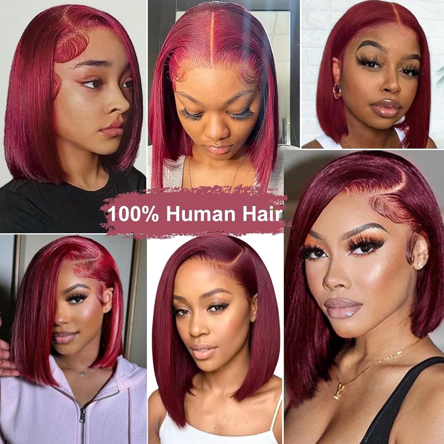Wear and Go Glueless Bob Wig Human Hair Pre Plucked Pre Cut 180% Density 5x5 HD Transparent Lace Front Wigs Human Hair for Black Women Short Straight Bob Wigs No Glue Lace Closure Wigs 10 Inch