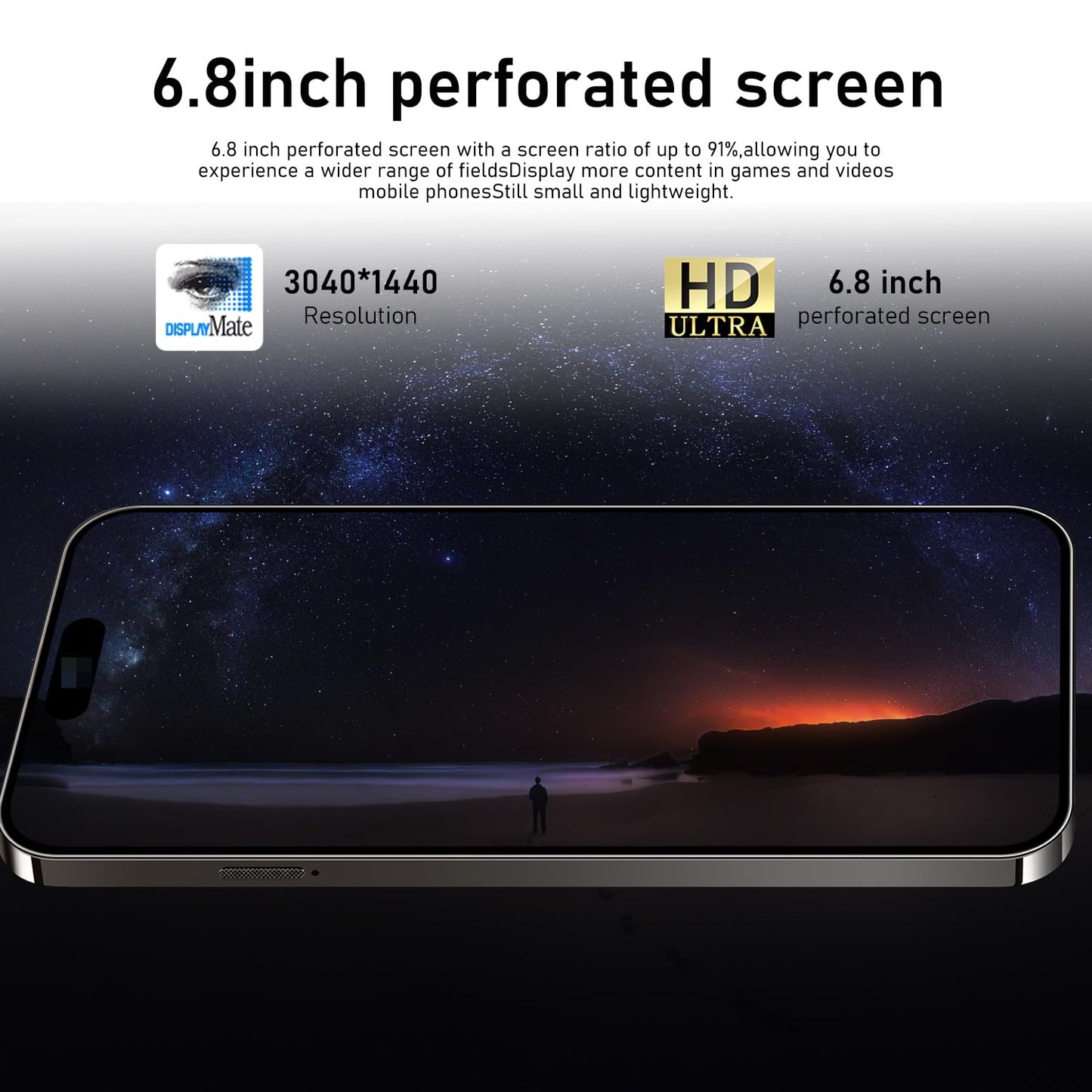14PROMA X Unlocked Cell Phone,Long Battery Life 6.82" HD Screen Unlocked Phones,Android13 12+512GB Smartphone with 128G Memory Card,Dual SIM/Fingerprint Lock/Face ID/GPS (Purple)