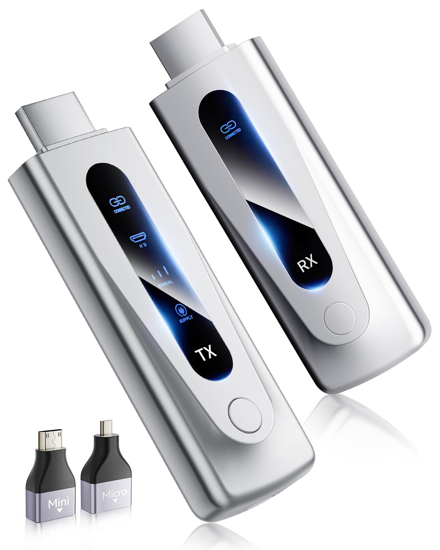2025 Upgraded Wireless HDMI Transmitter and Receiver 328FT/100M, Plug & Play Portable 5G+2.4G Wireless HDMI Extender Kit for 4K Decode Input 1080P Output, for Audio to Monitor from Laptop/TV Box