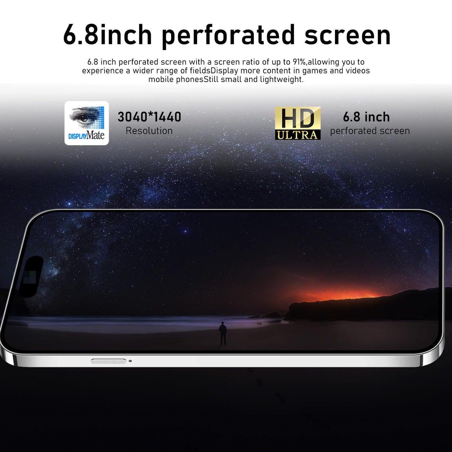 14PROMA X Unlocked Cell Phone,Long Battery Life 6.82" HD Screen Unlocked Phones,Android13 12+512GB Smartphone with 128G Memory Card,Dual SIM/Fingerprint Lock/Face ID/GPS (Purple)